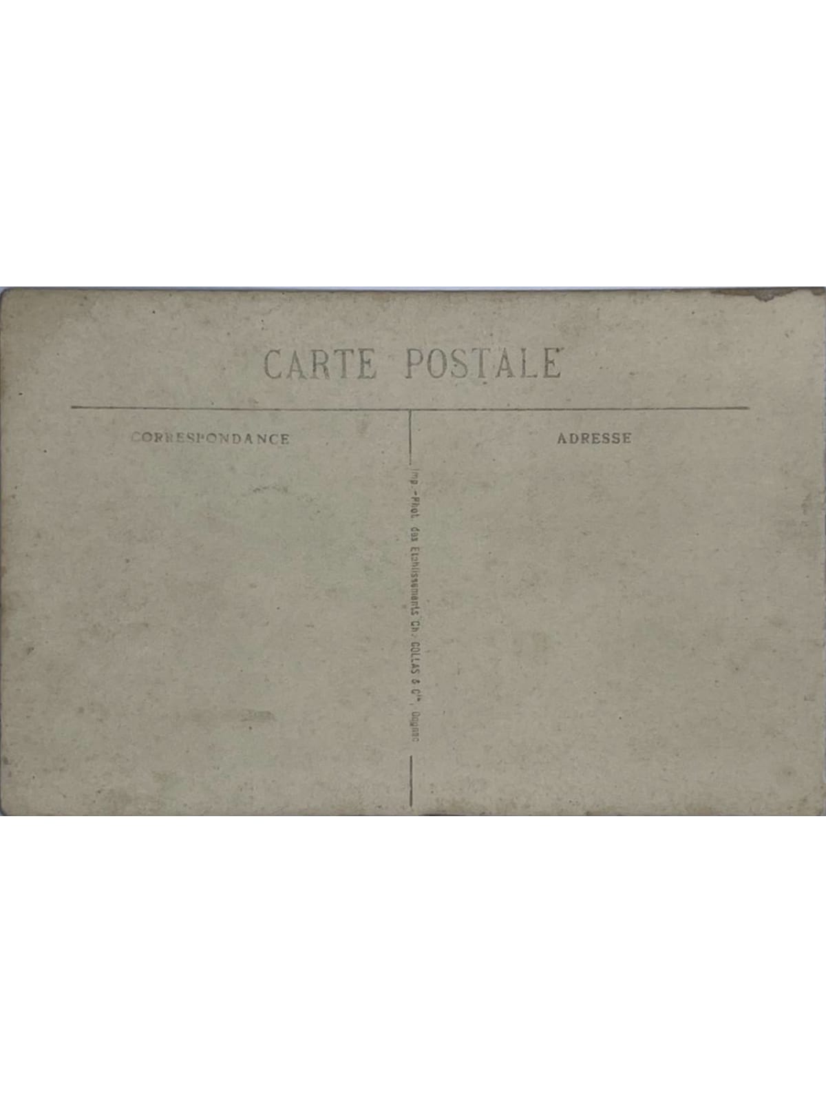 Verso de la carte postale