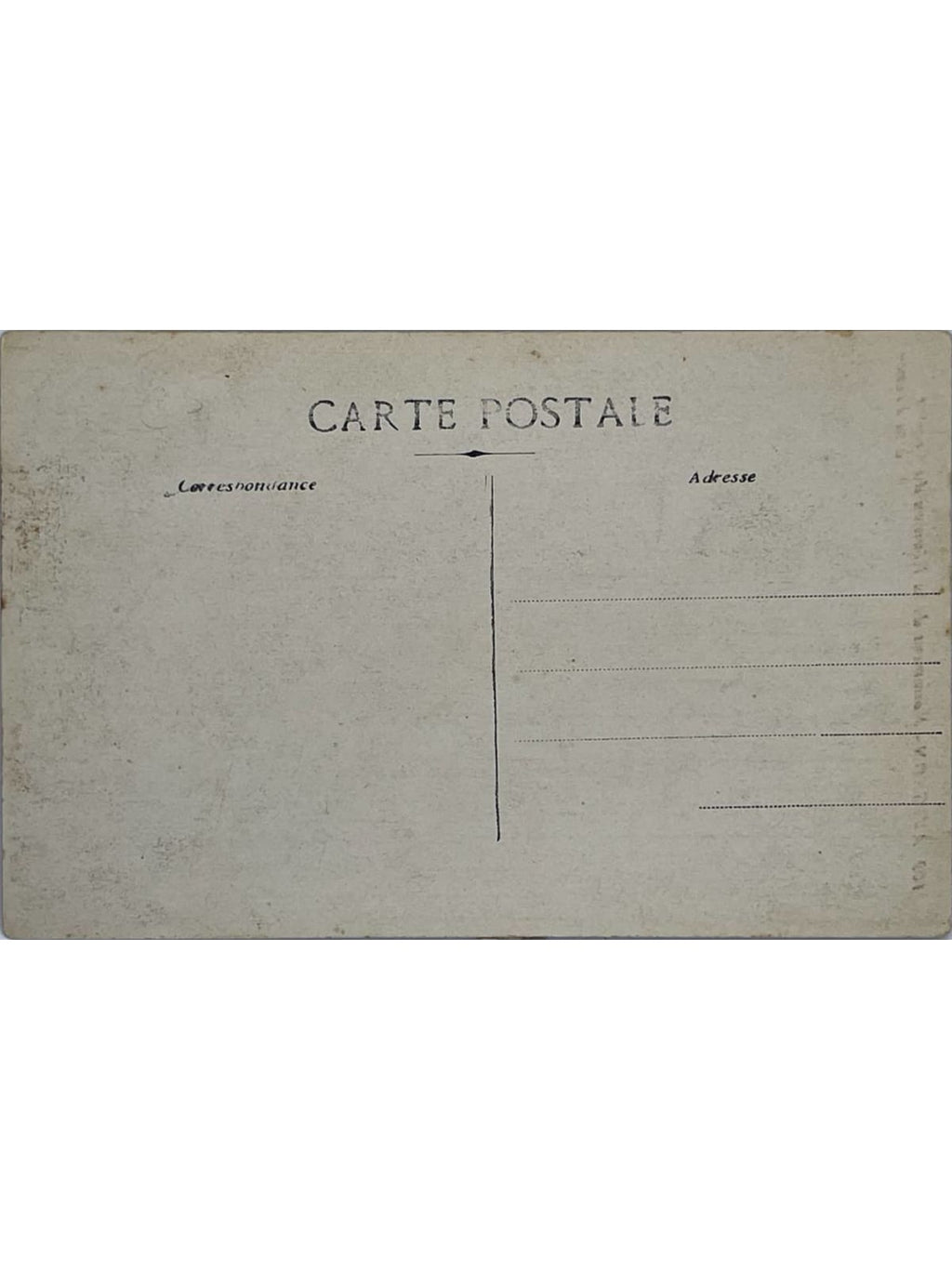Verso de la carte postale