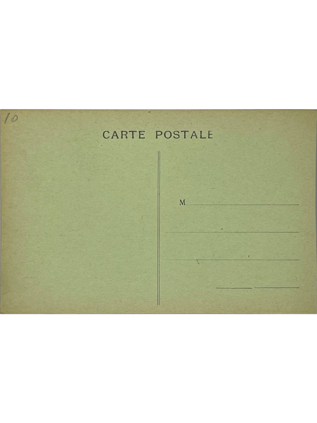Verso de la carte postale