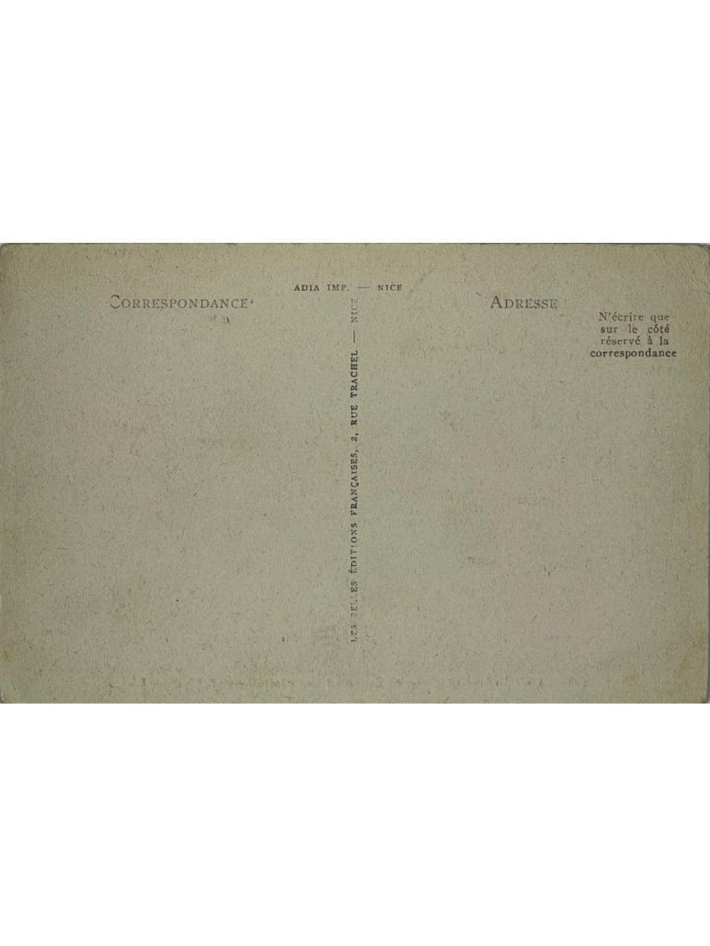 Verso de la carte postale