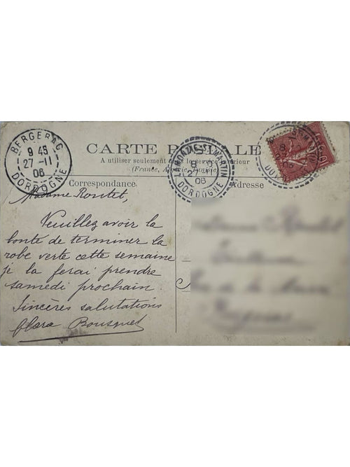 Verso de la carte postale
