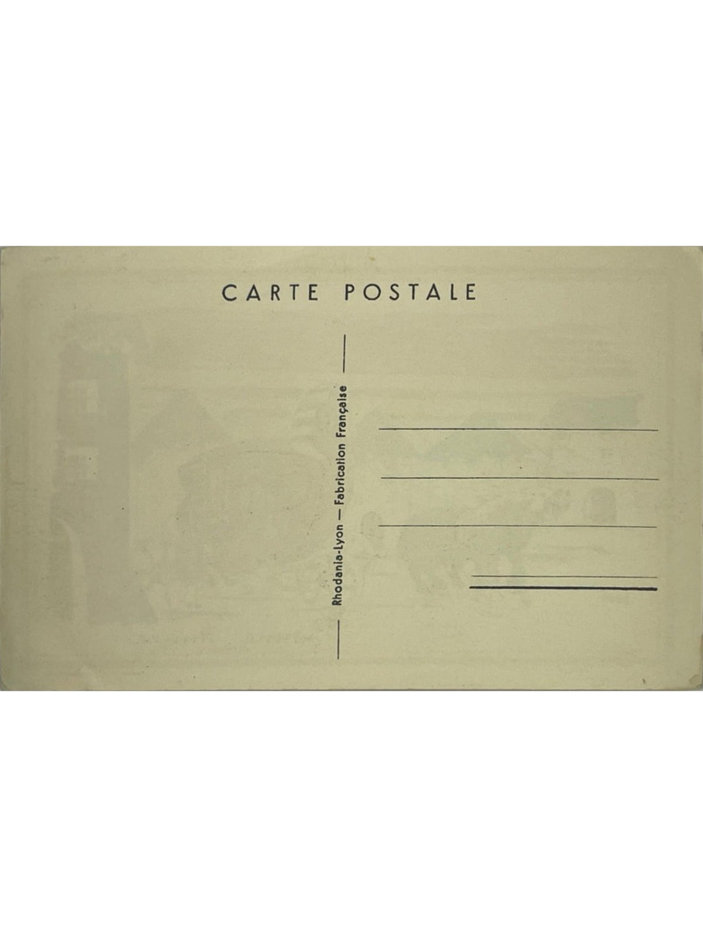 Verso de la carte postale