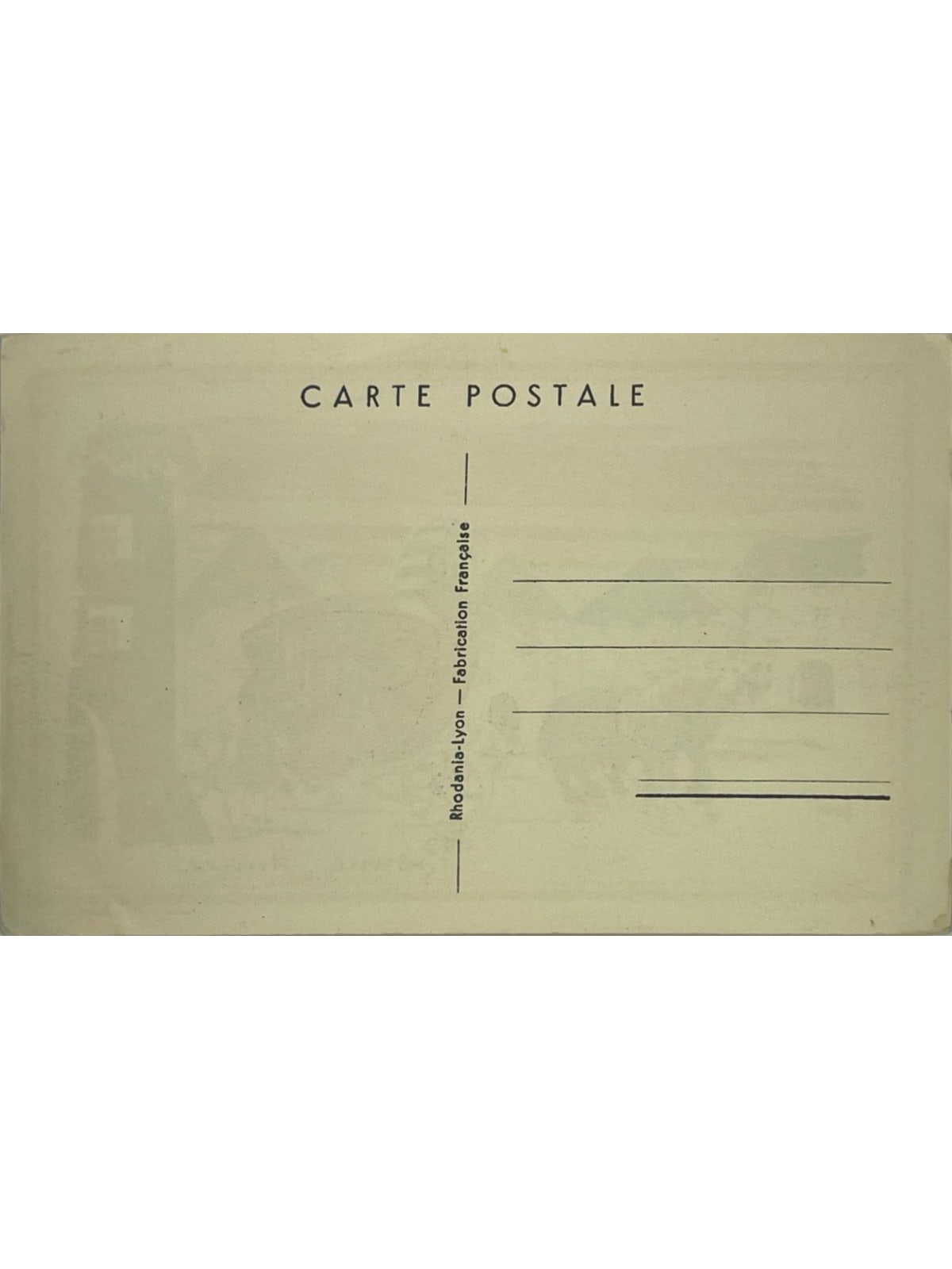 Verso de la carte postale