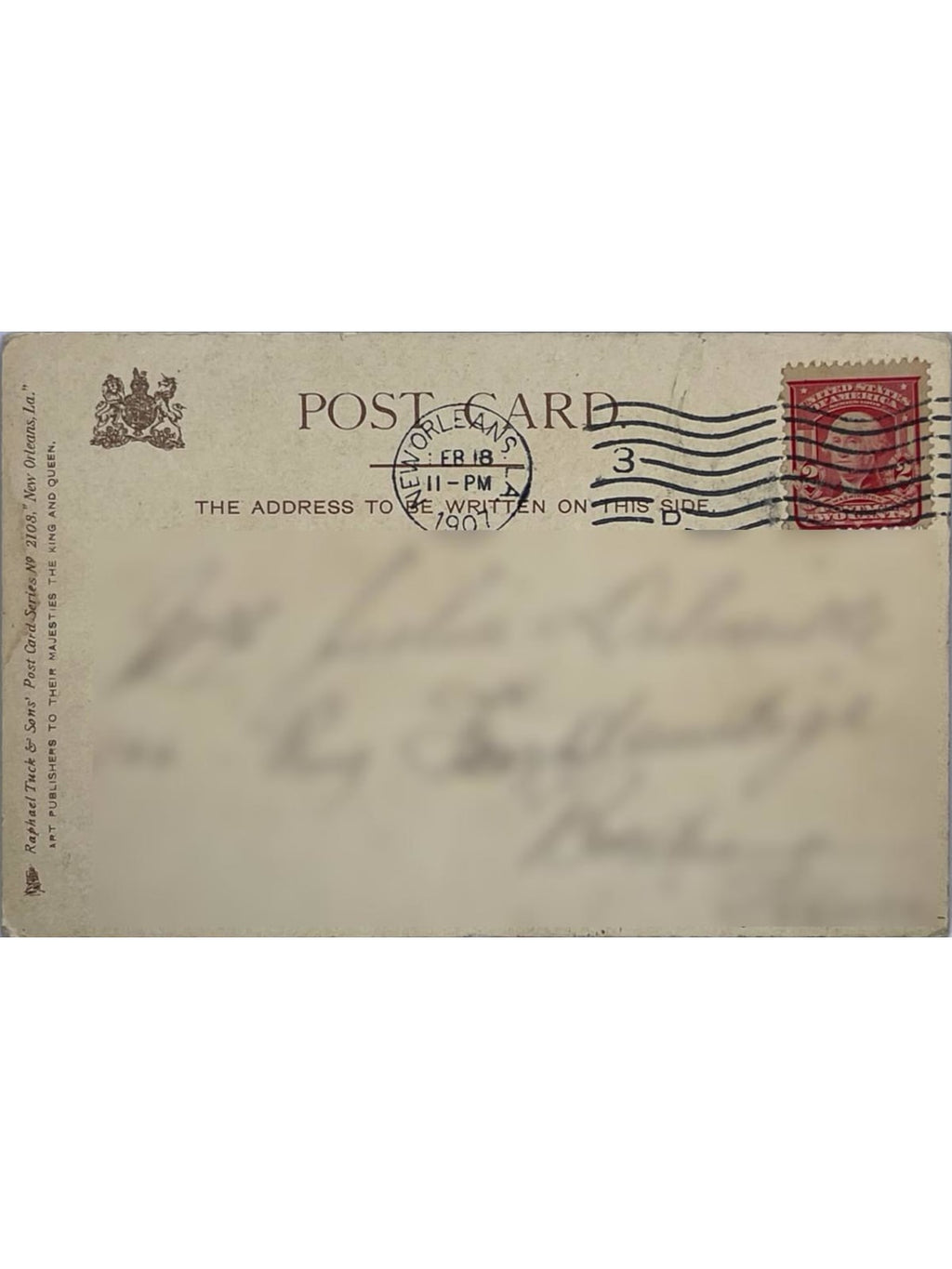 Verso de la carte postale