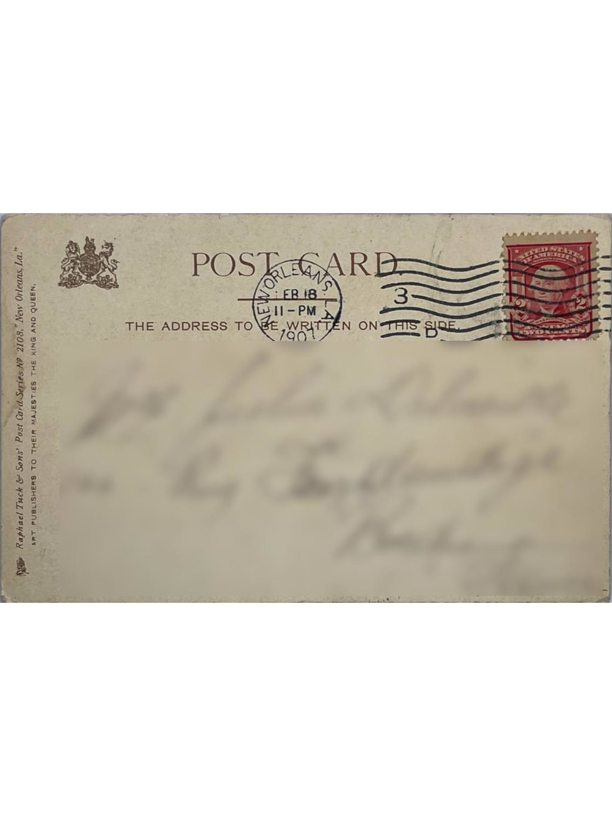 Verso de la carte postale