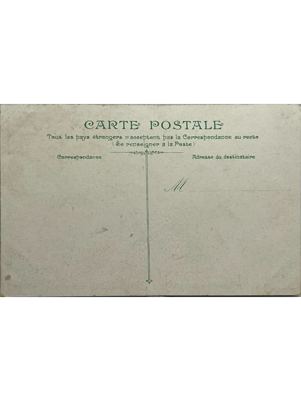 Verso de la carte postale