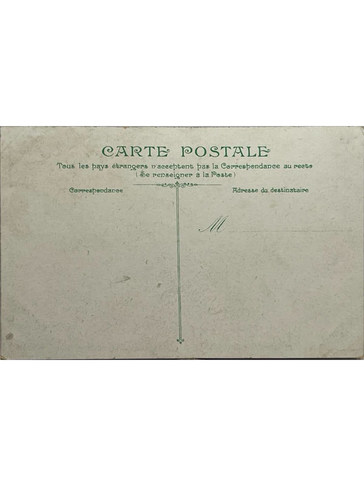 Verso de la carte postale