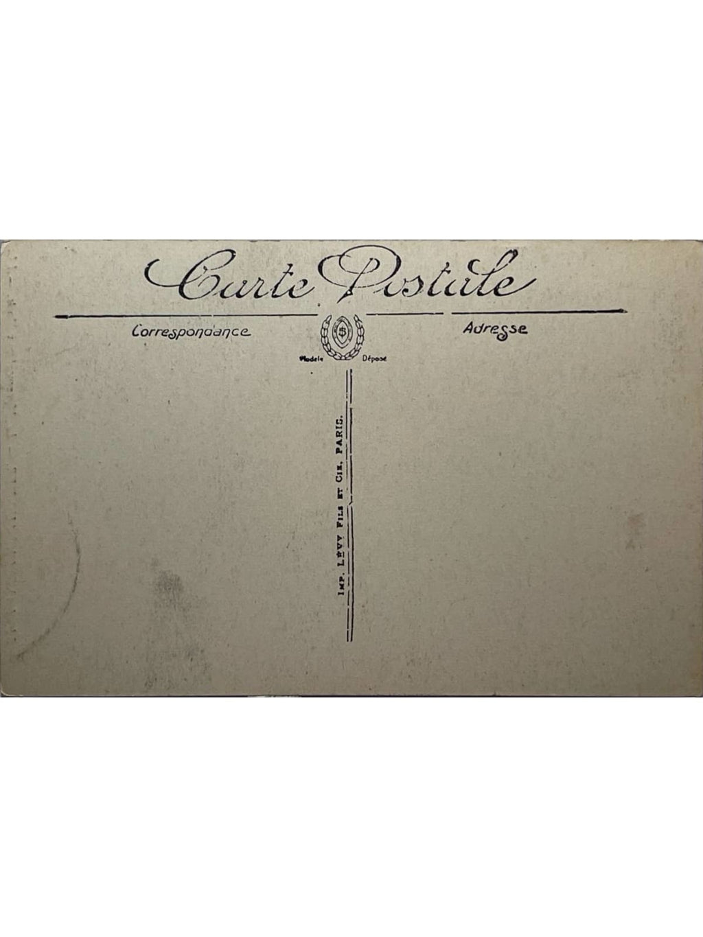 Verso de la carte postale