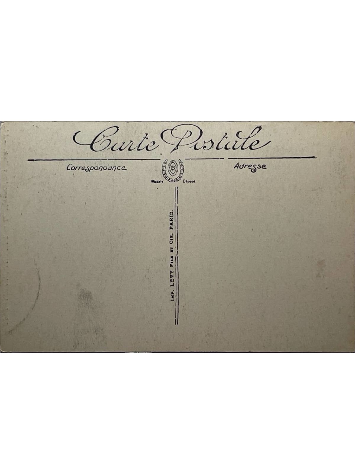 Verso de la carte postale