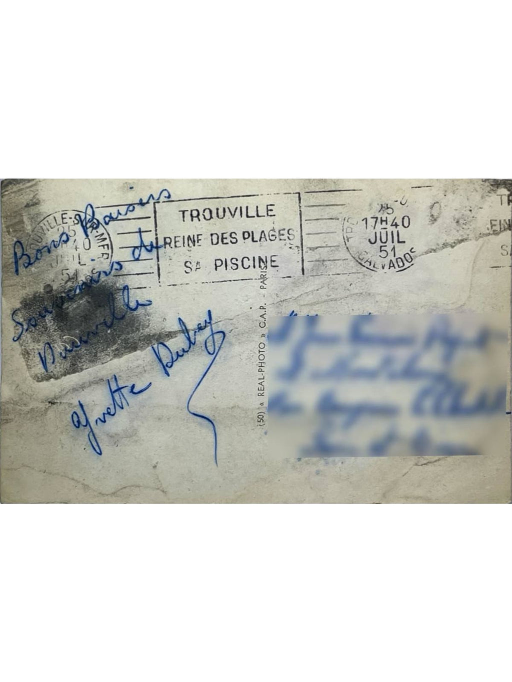Verso de la carte postale