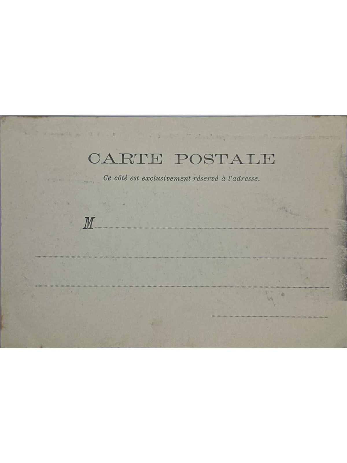 Verso de la carte postale