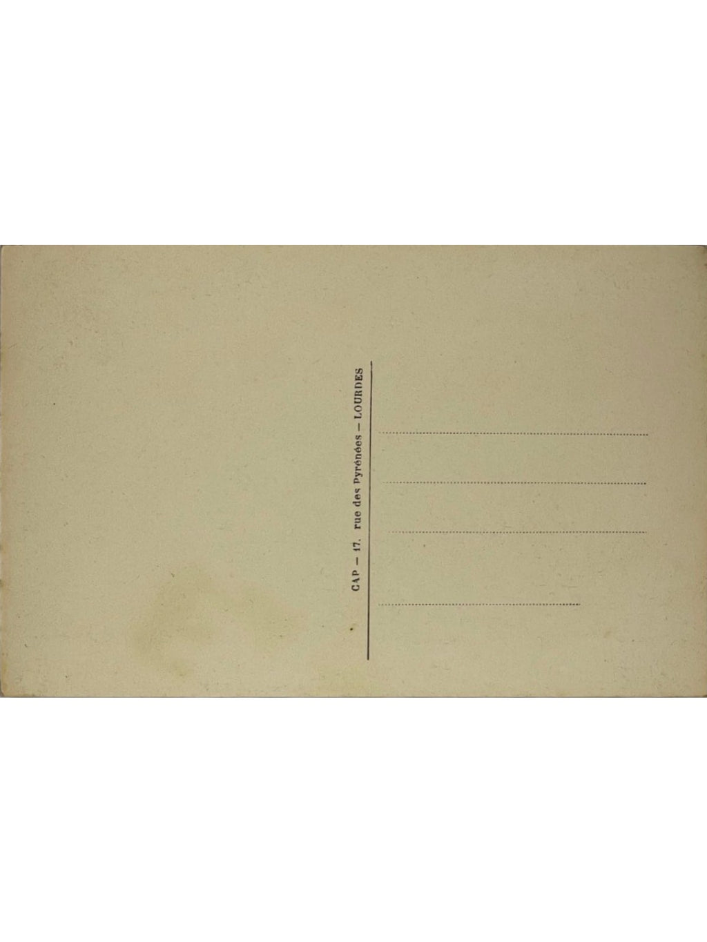 Verso de la carte postale