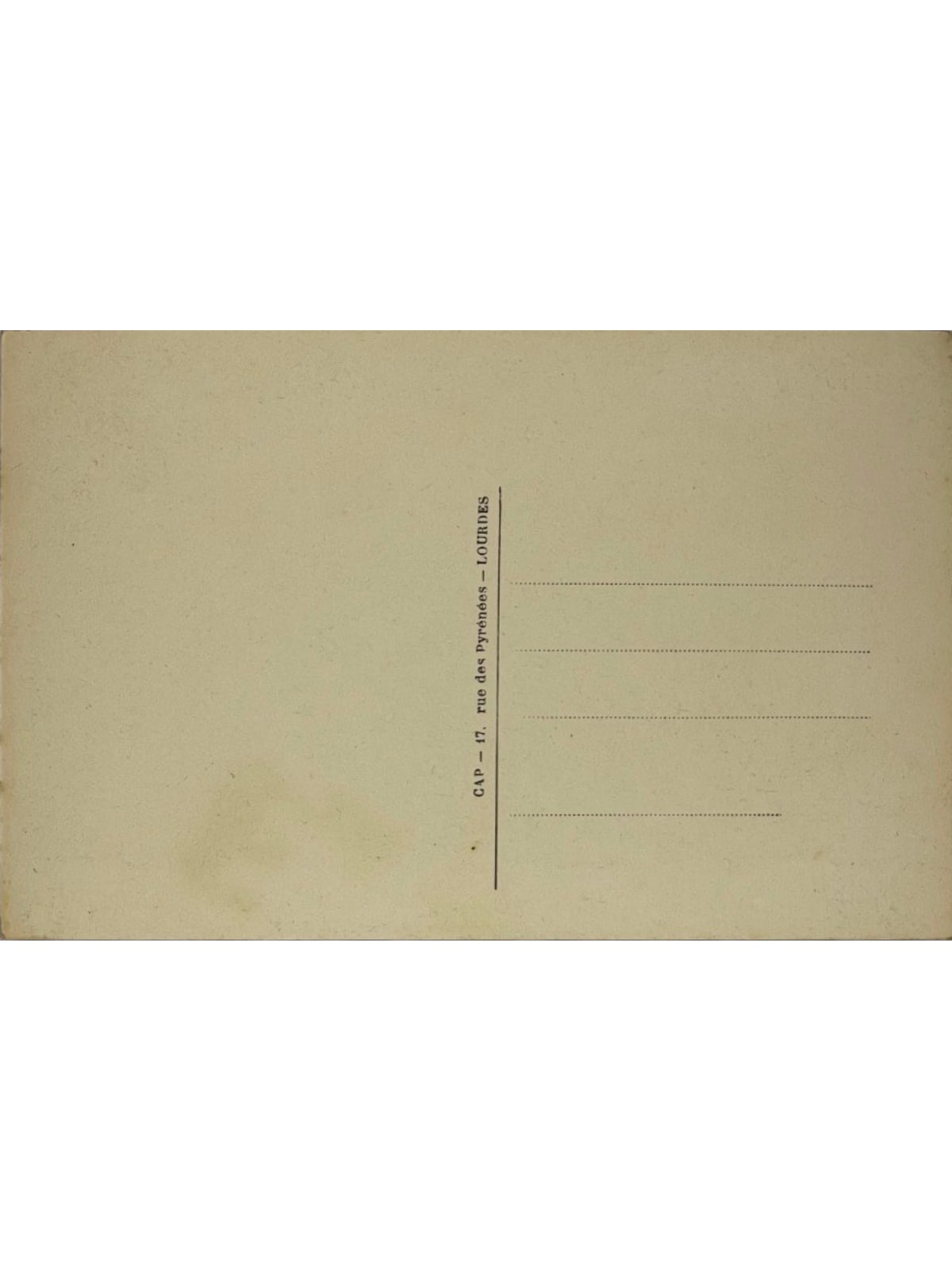 Verso de la carte postale
