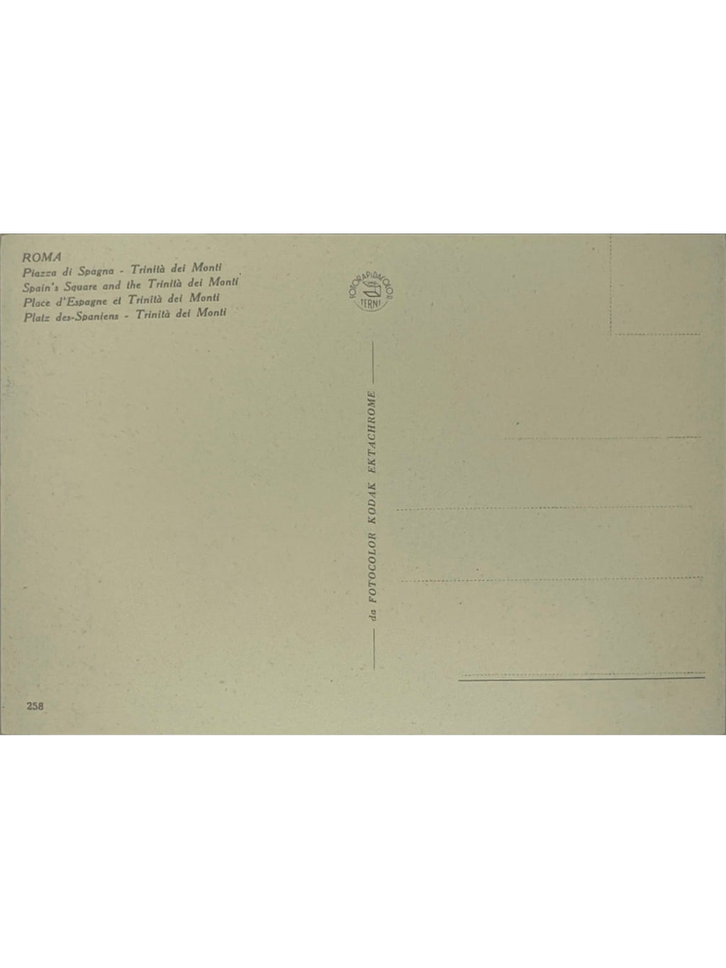 Verso de la carte postale