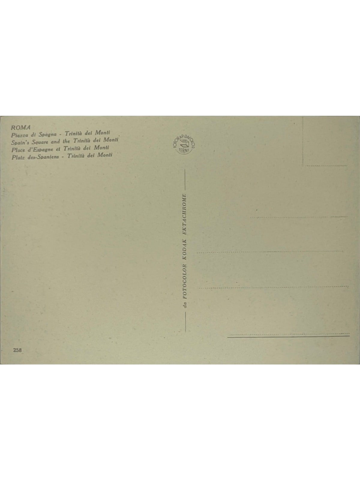 Verso de la carte postale