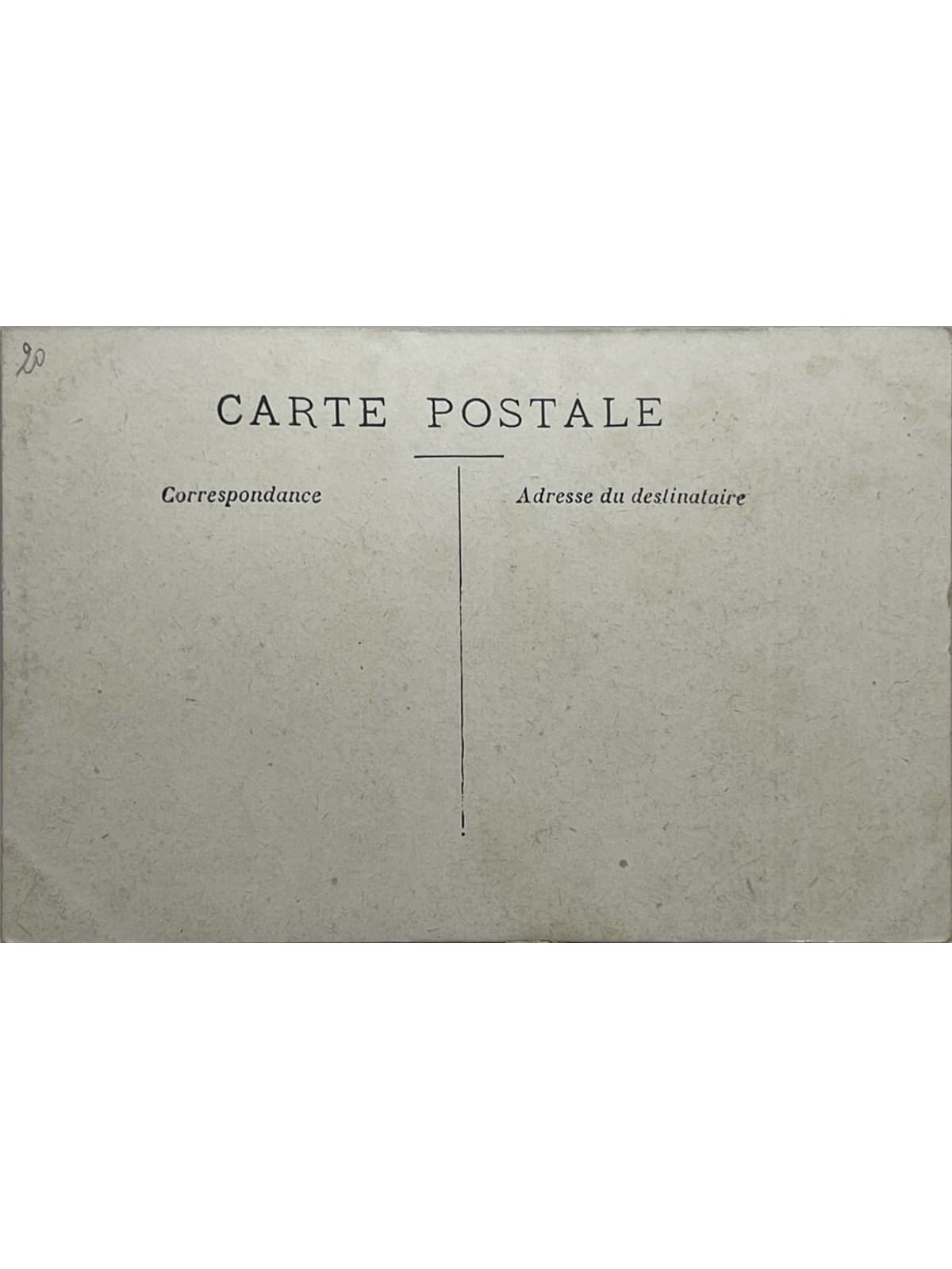 Verso de la carte postale