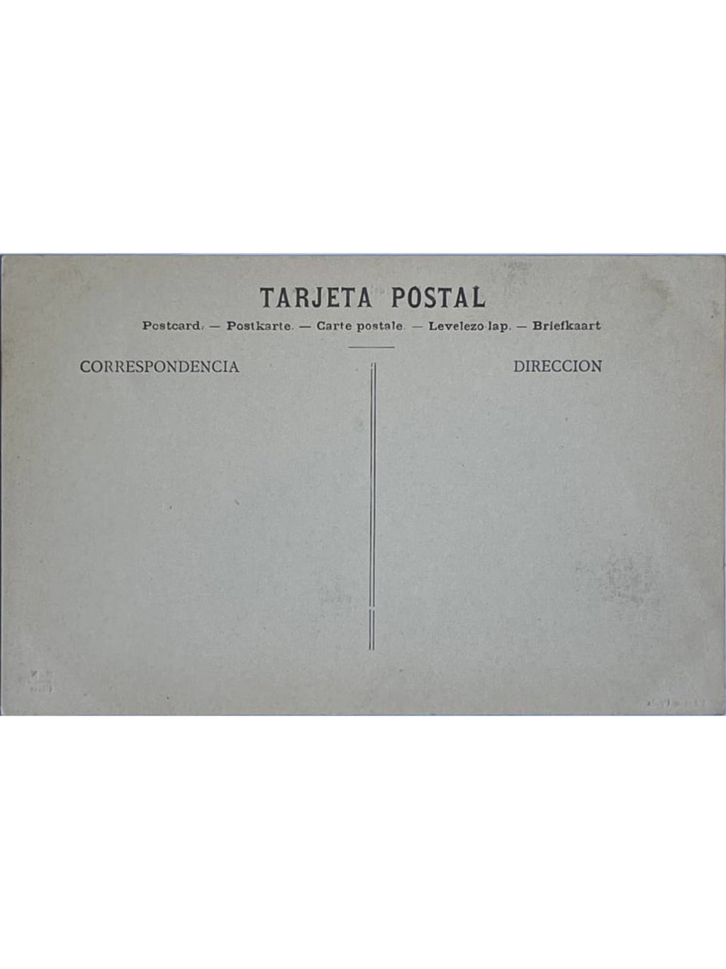 Verso de la carte postale