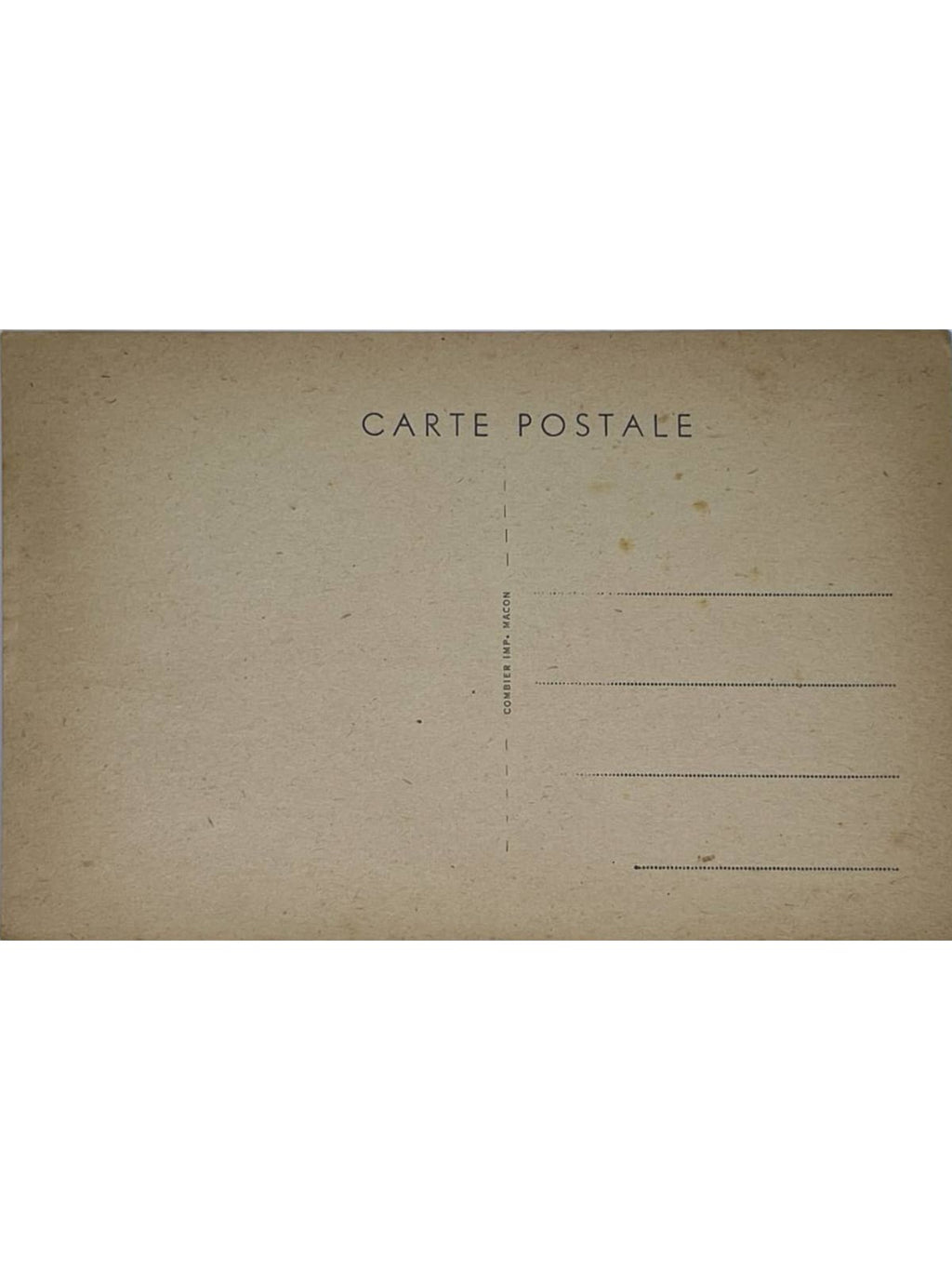 Verso de la carte postale