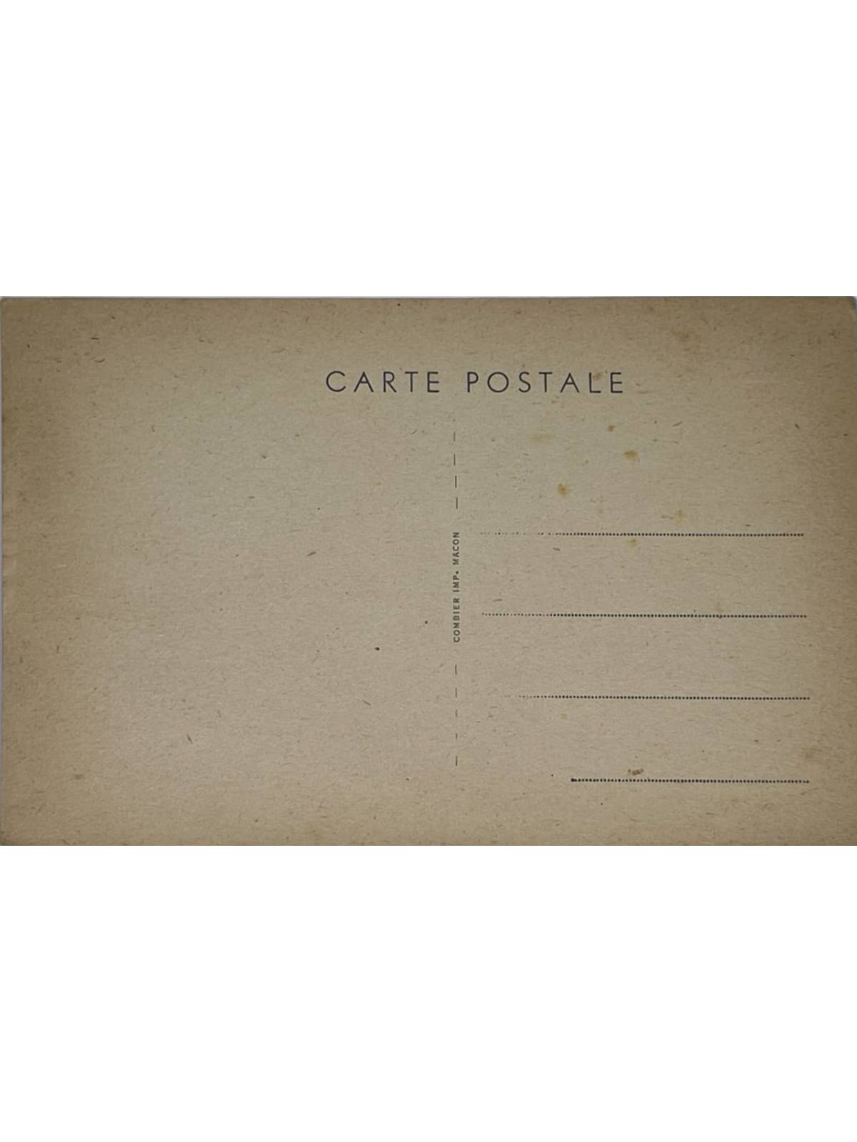 Verso de la carte postale