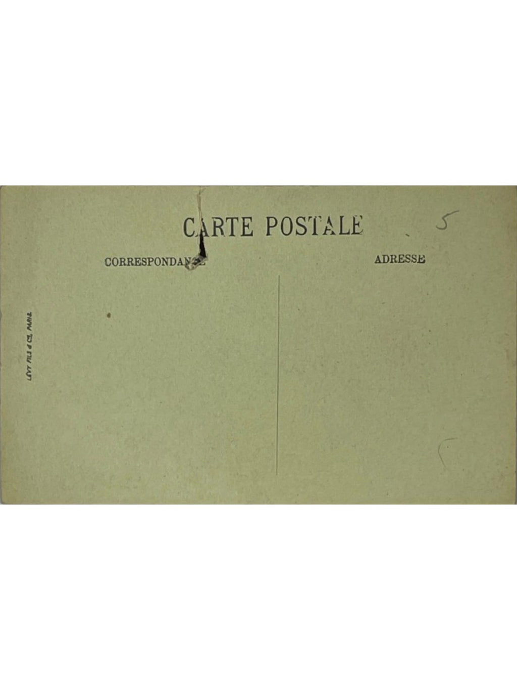 Verso de la carte postale