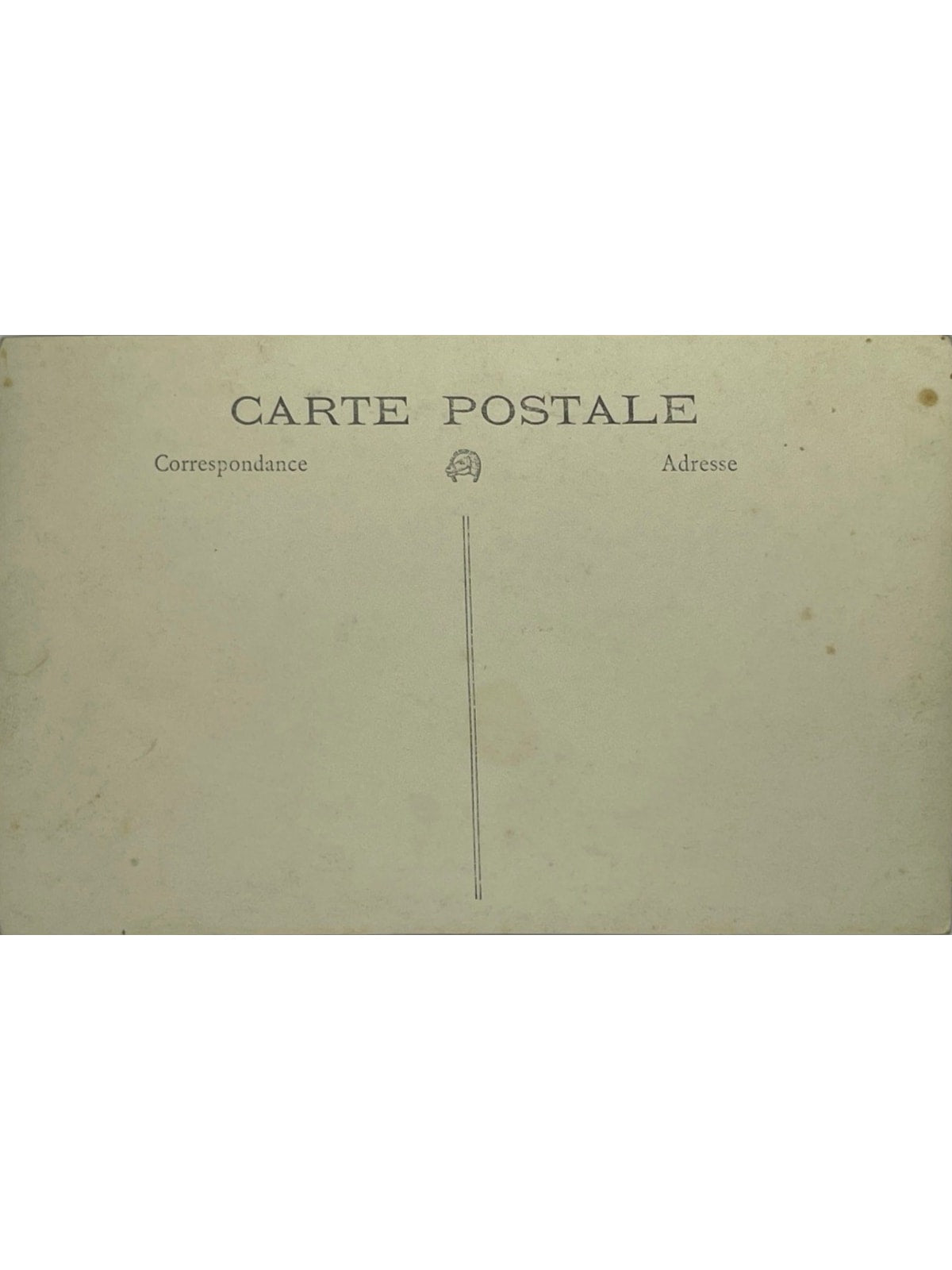 Verso de la carte postale