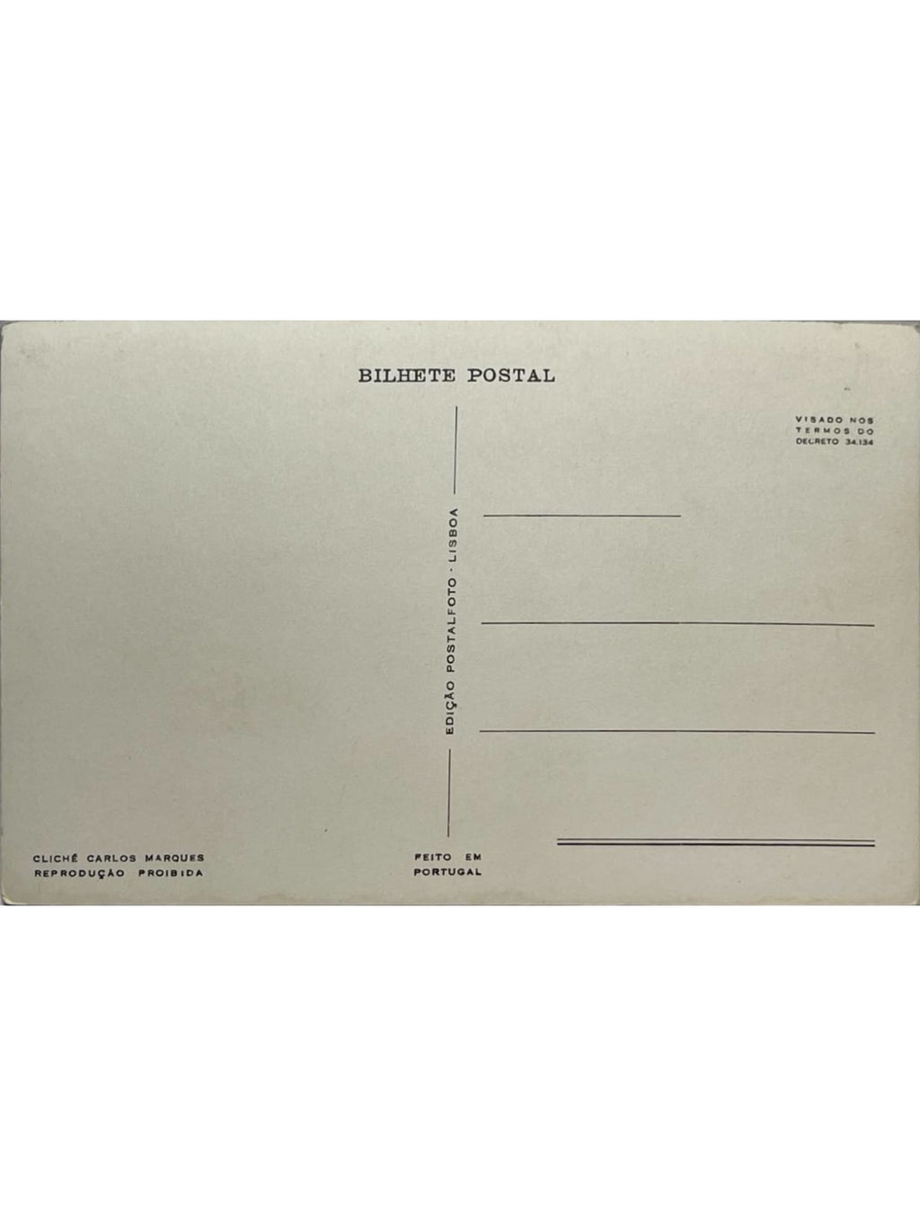 Verso de la carte postale