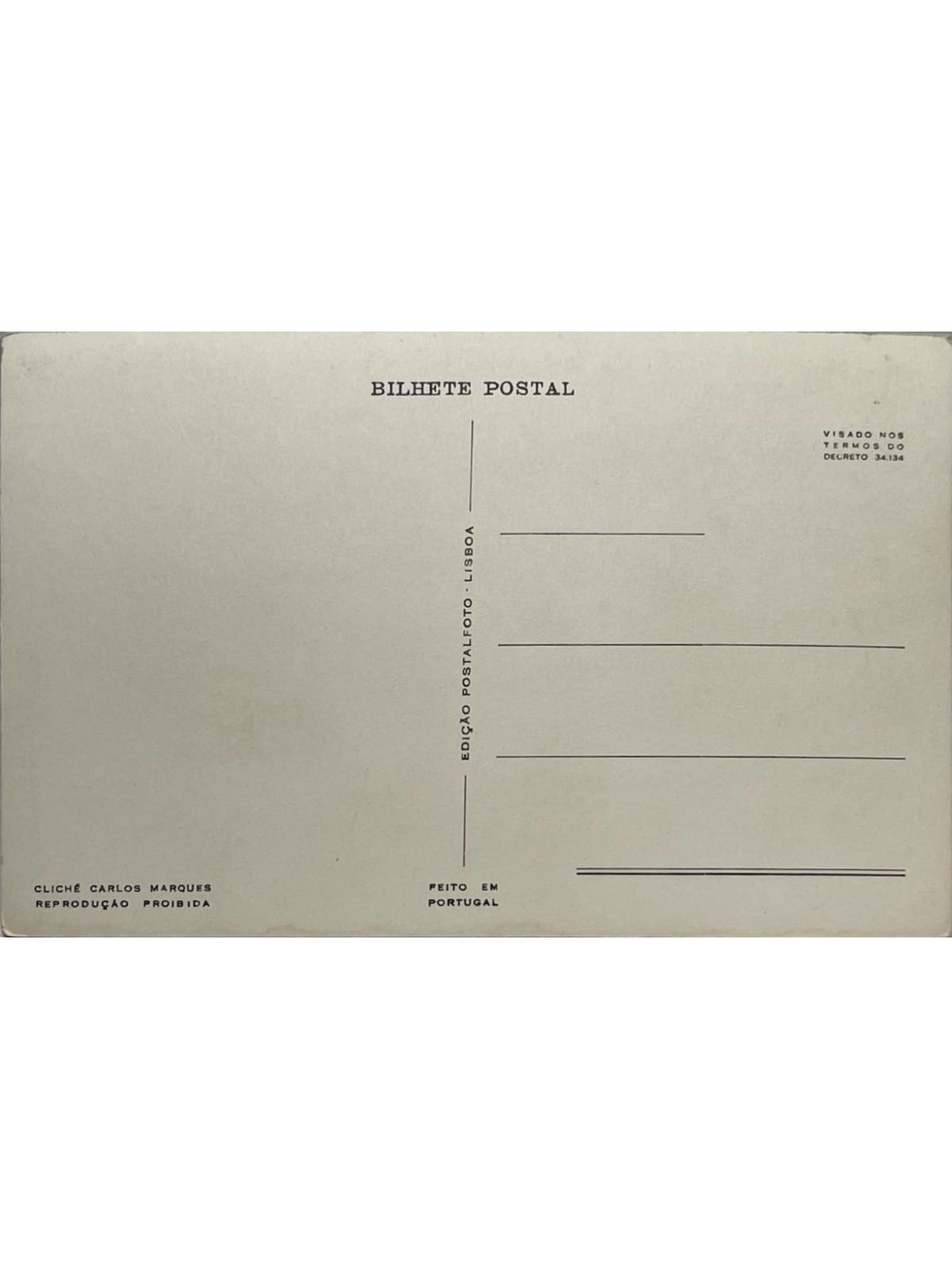 Verso de la carte postale