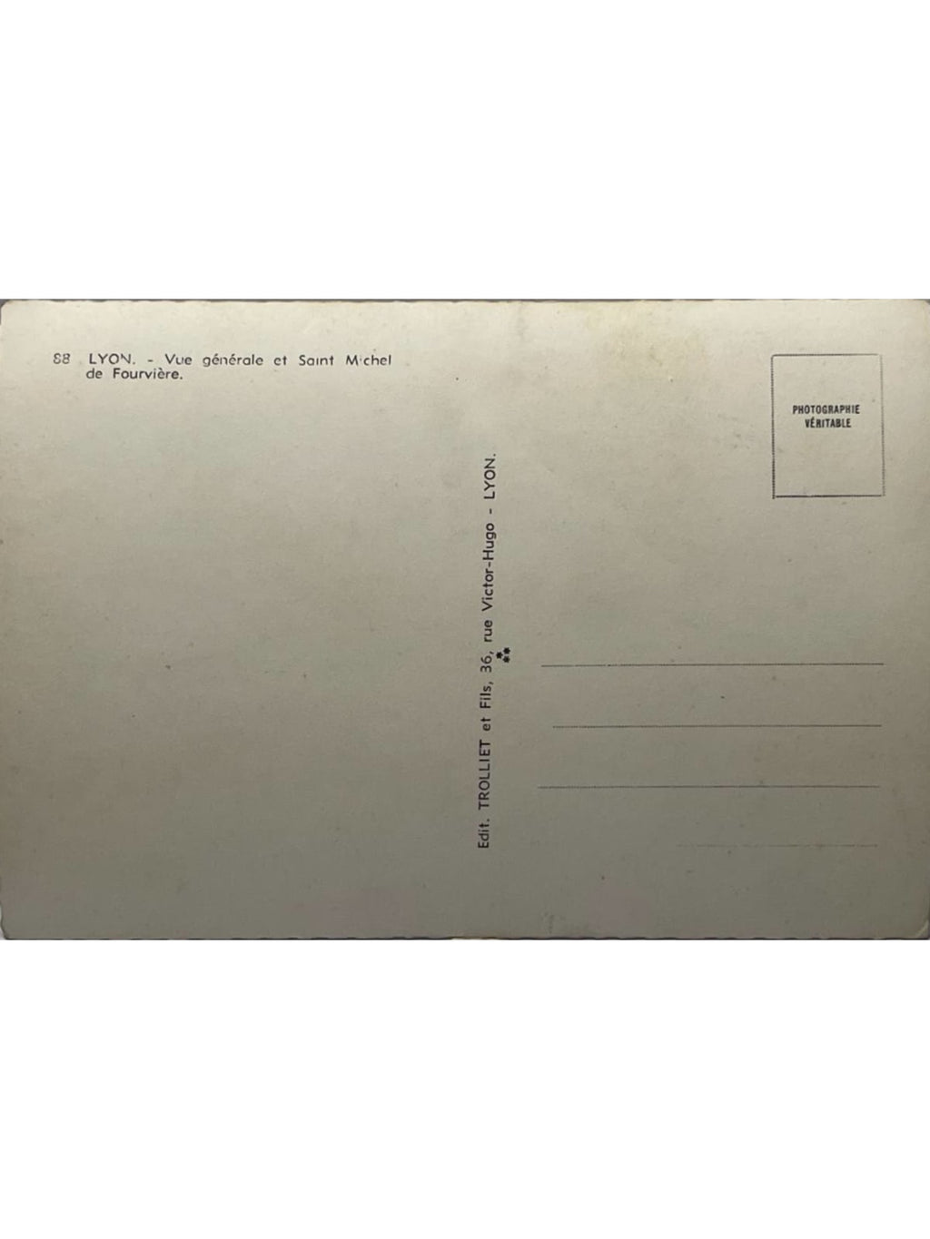 Verso de la carte postale