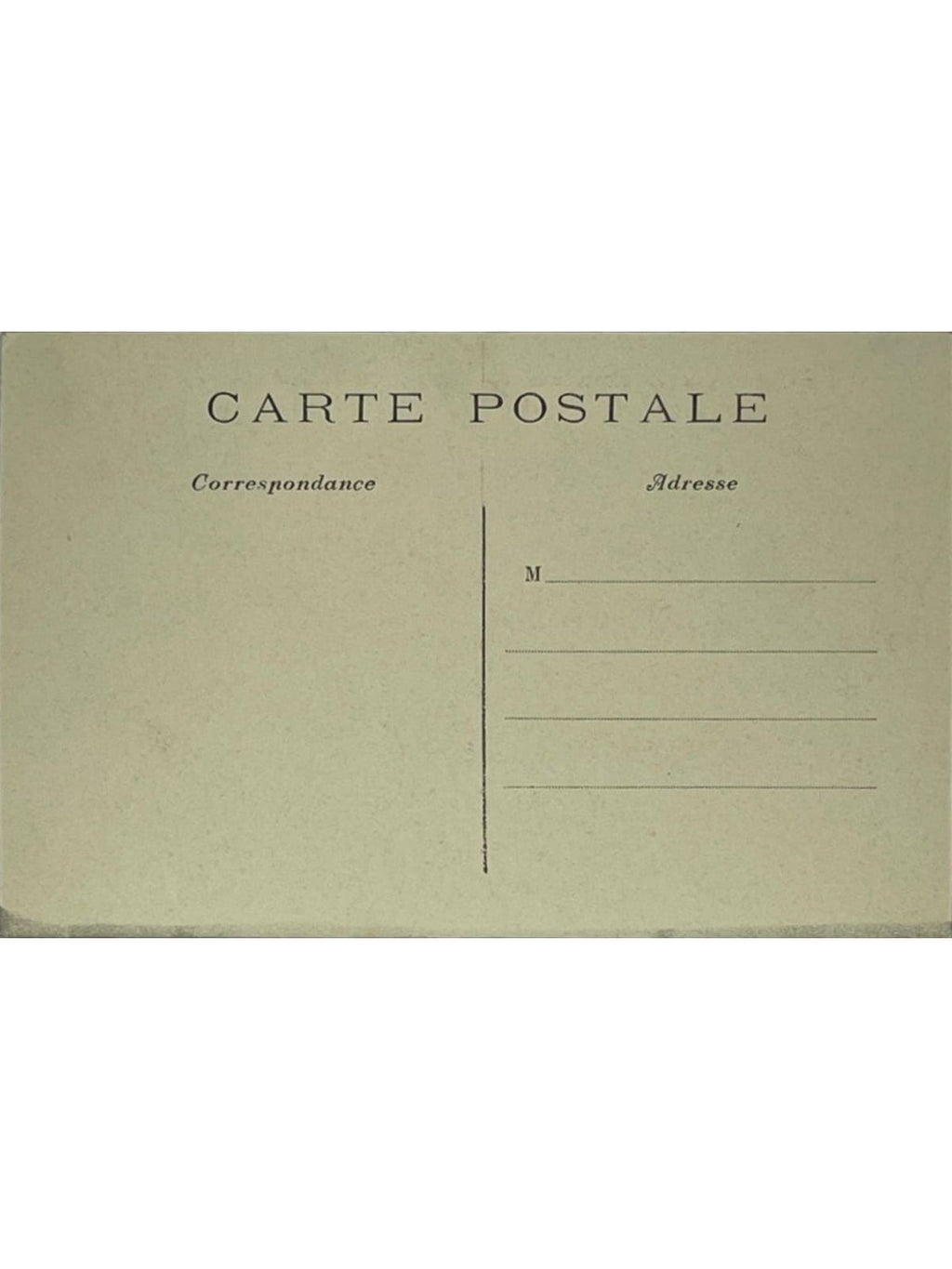 Verso de la carte postale
