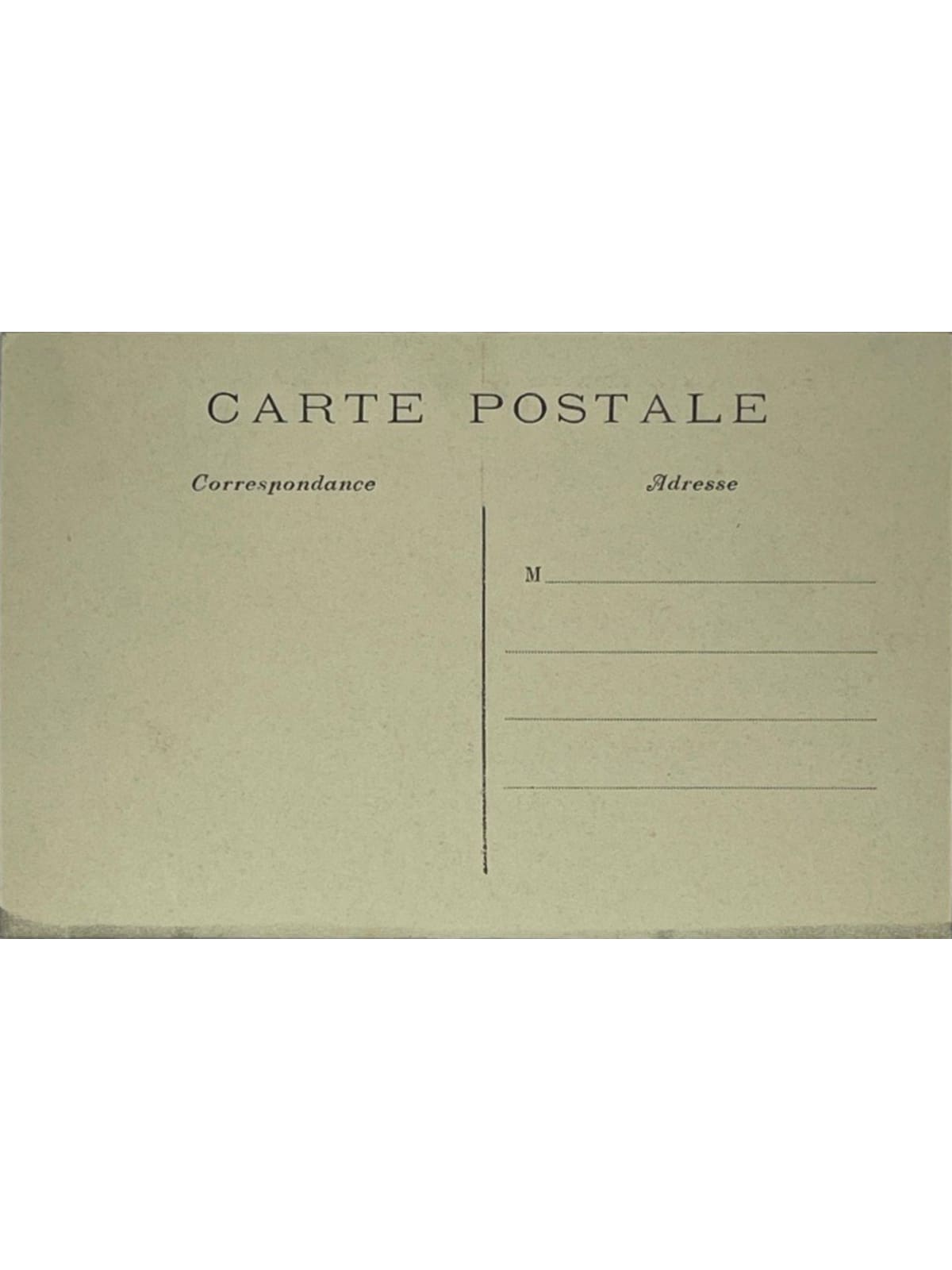 Verso de la carte postale