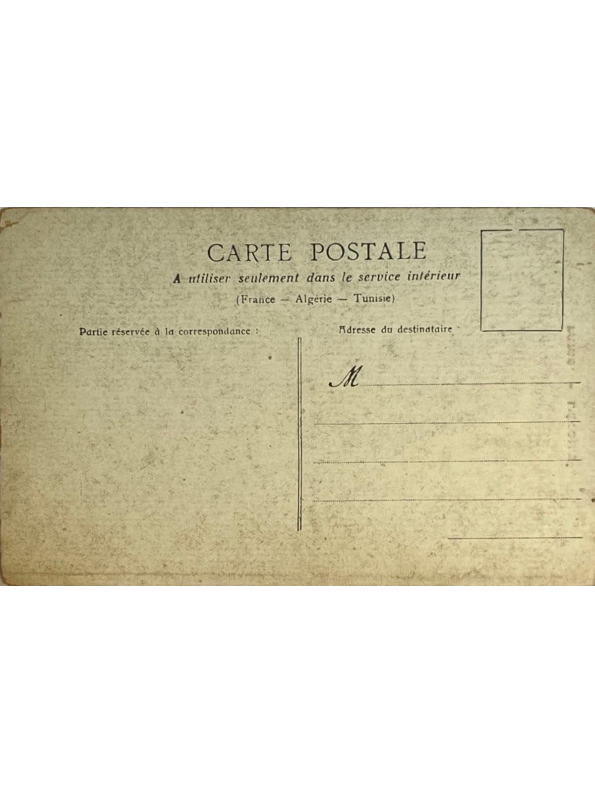 Verso de la carte postale