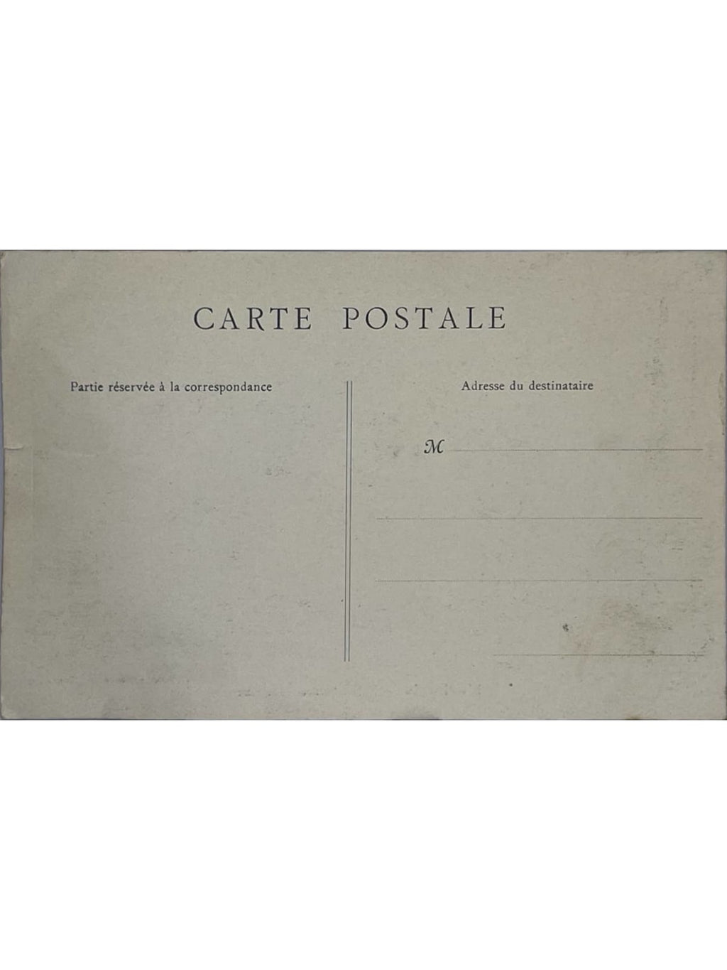 Verso de la carte postale