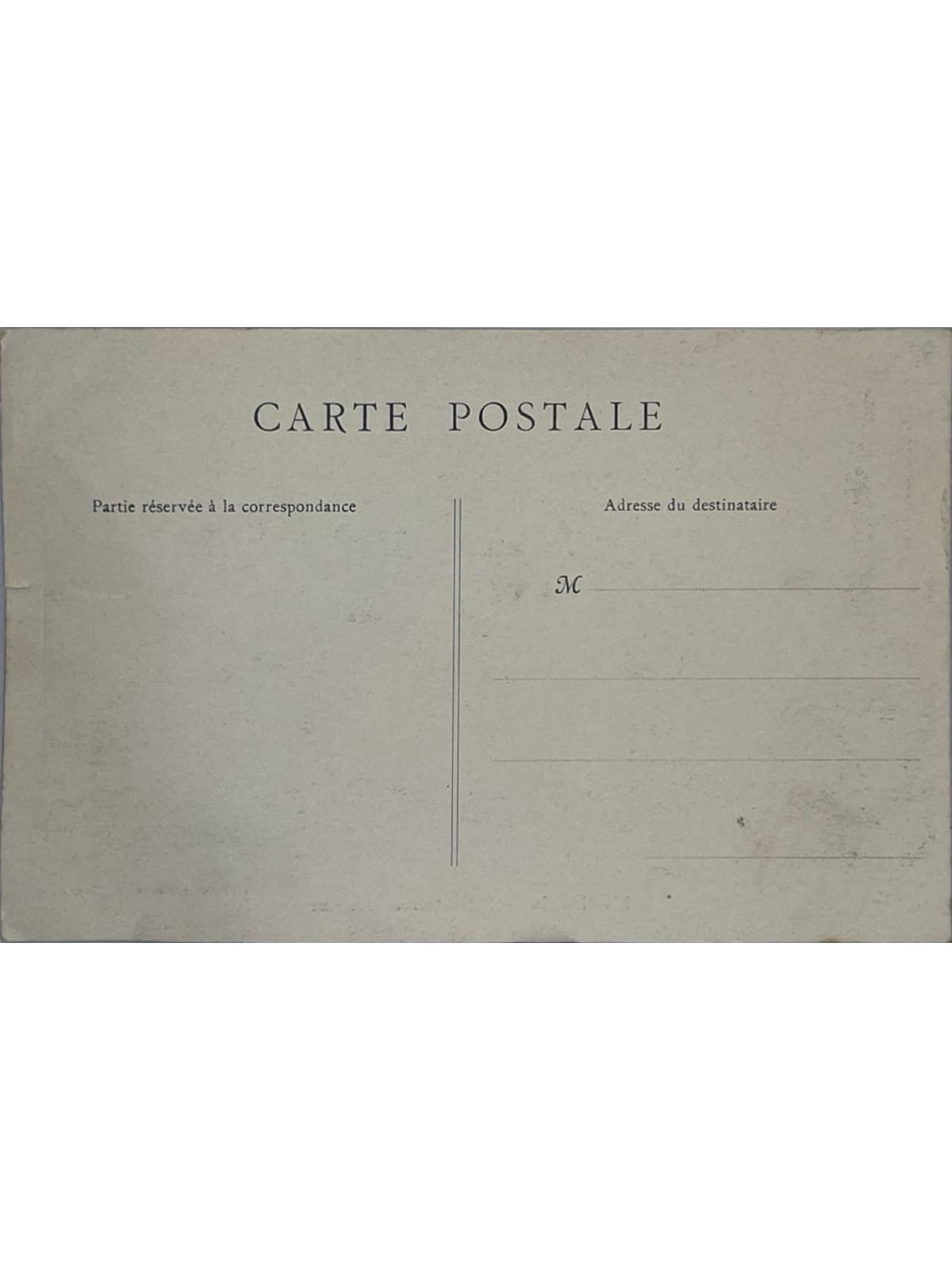 Verso de la carte postale