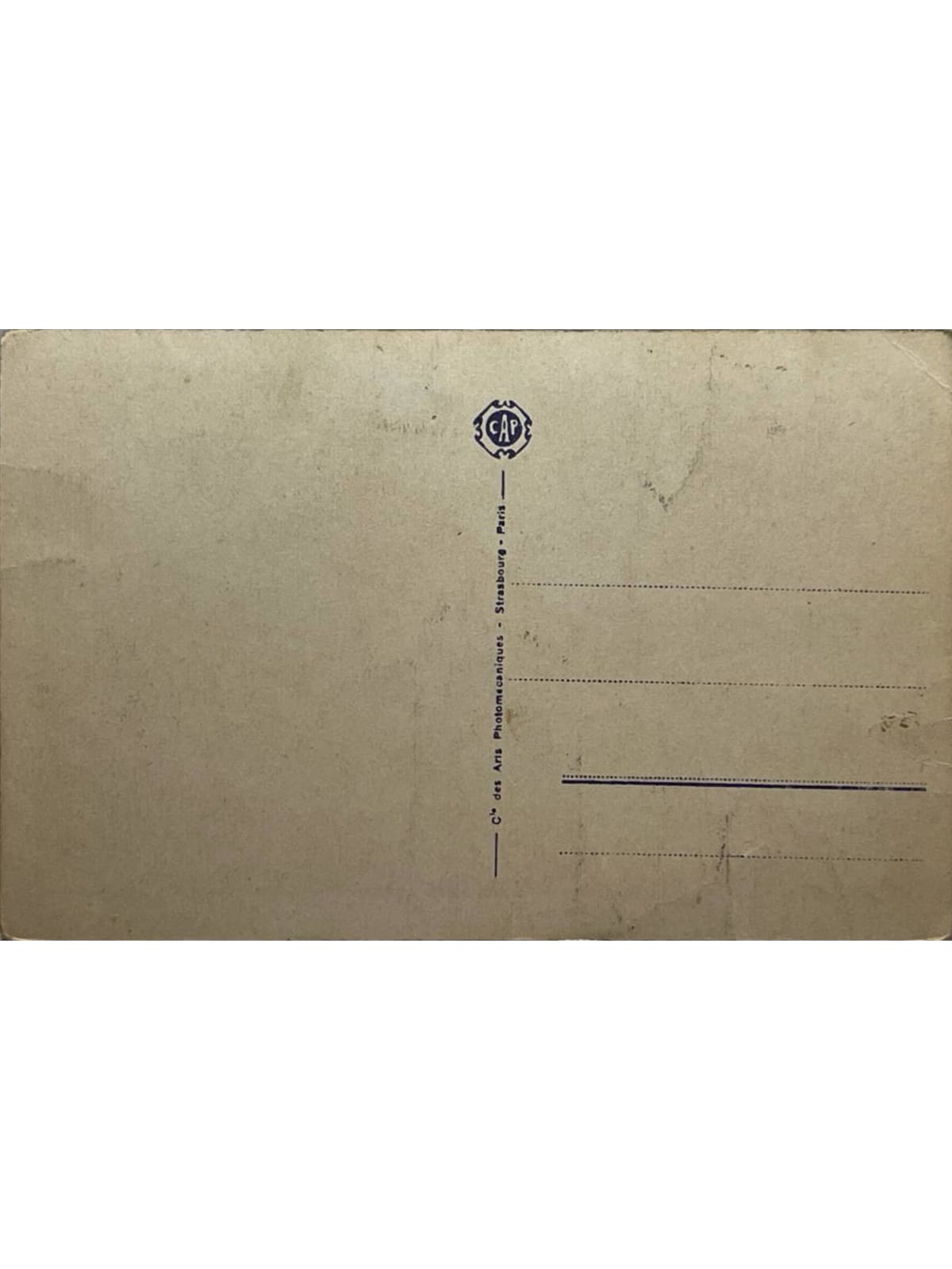 Verso de la carte postale