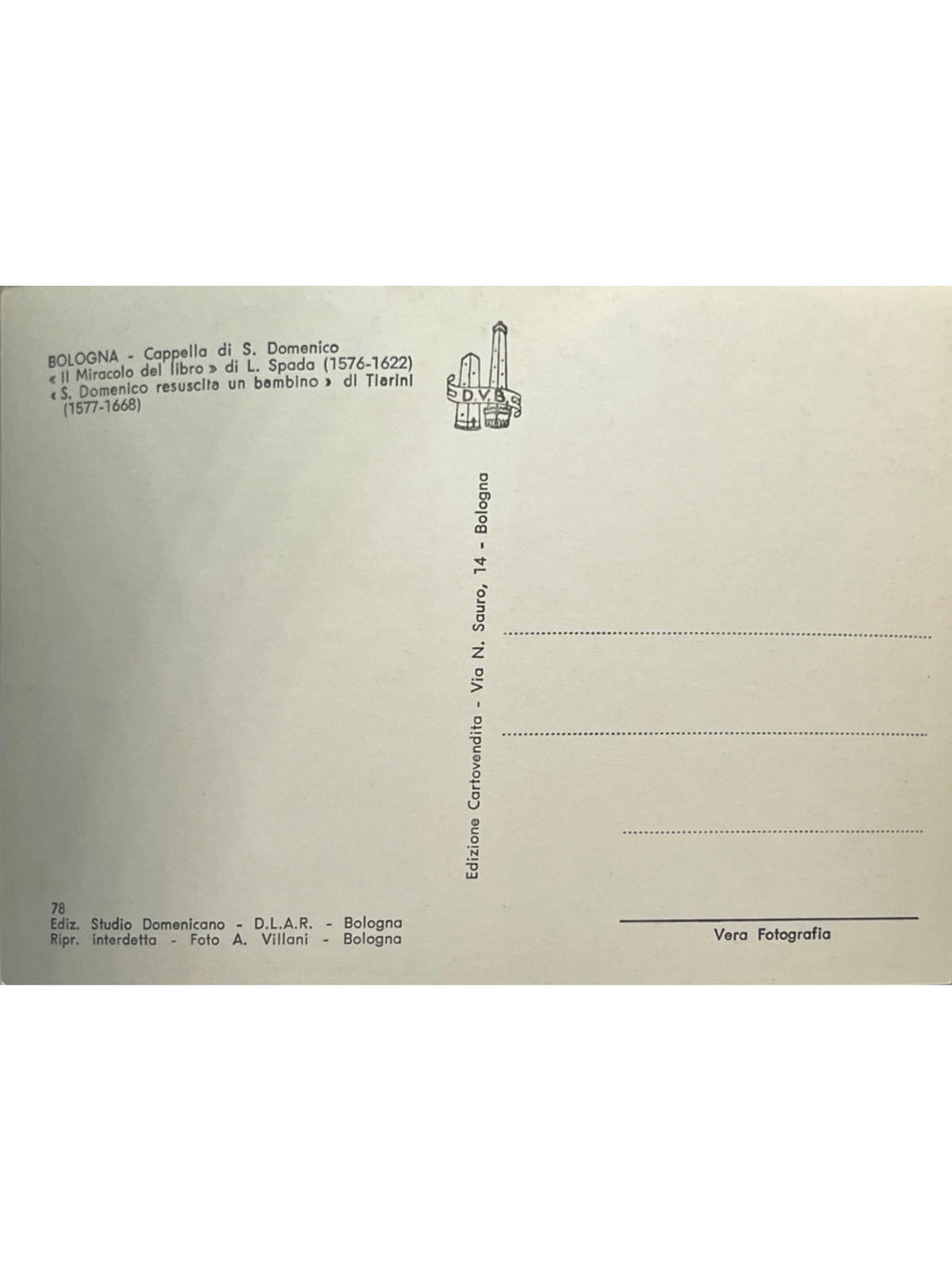 Verso de la carte postale