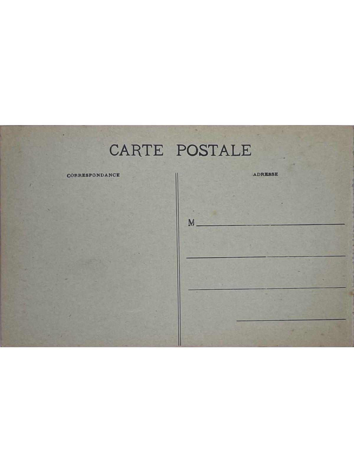 Verso de la carte postale