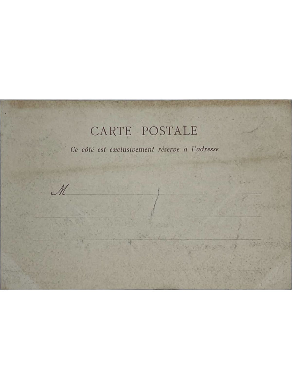Verso de la carte postale