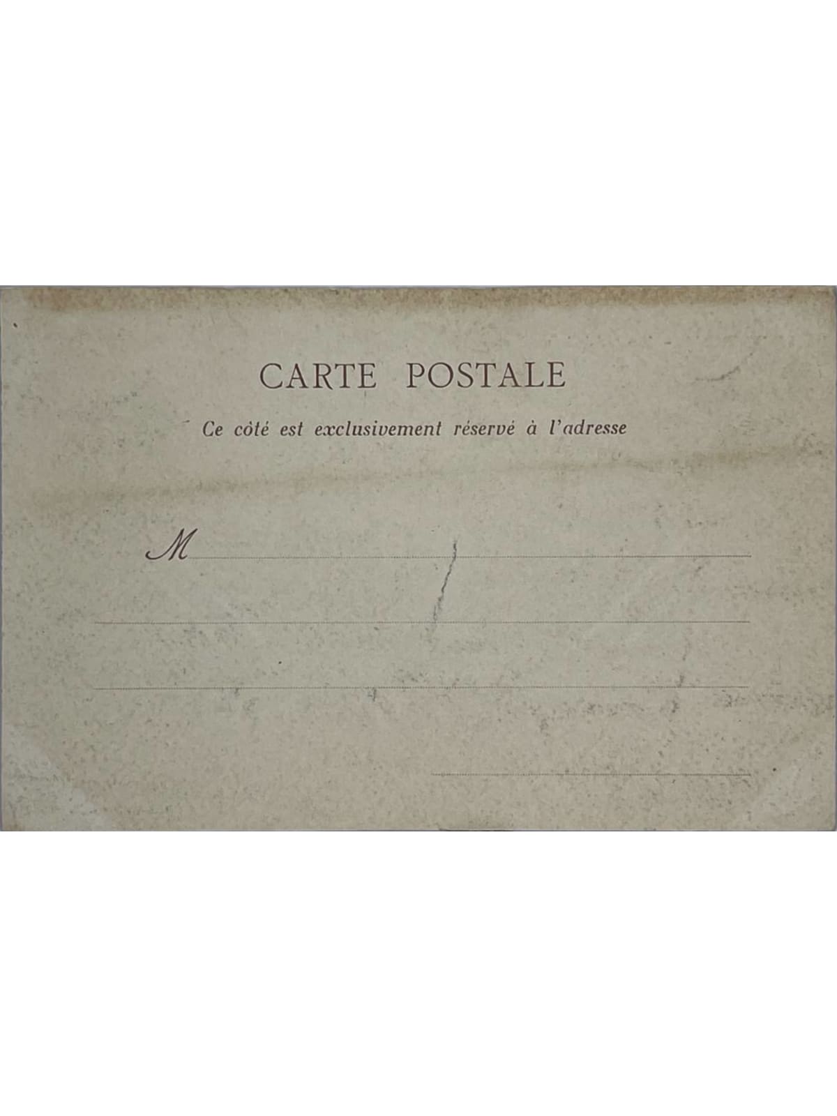 Verso de la carte postale