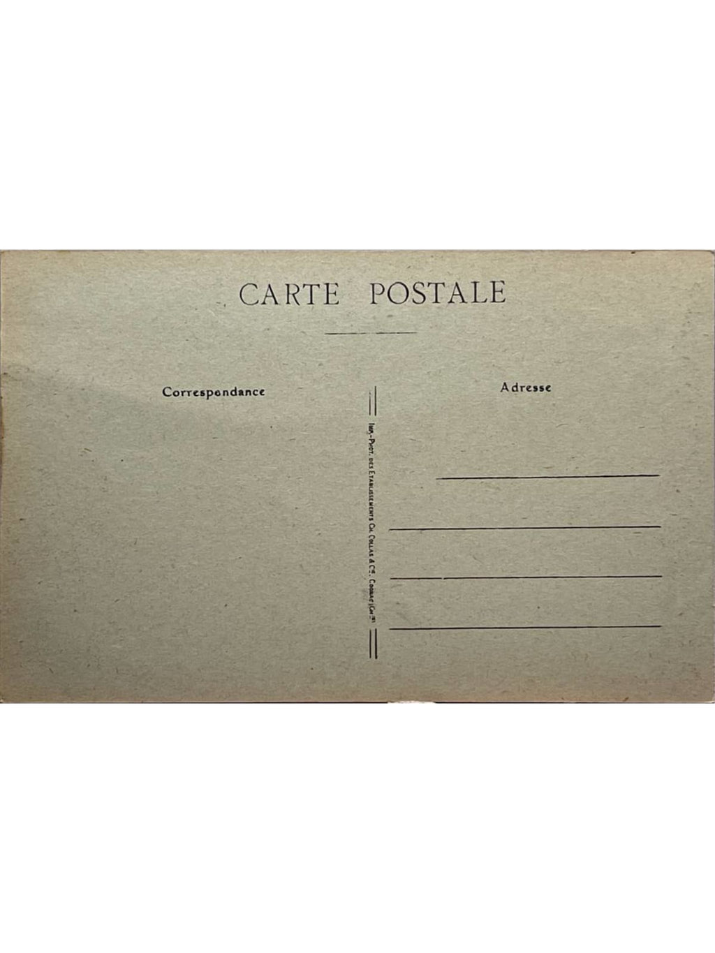 Verso de la carte postale