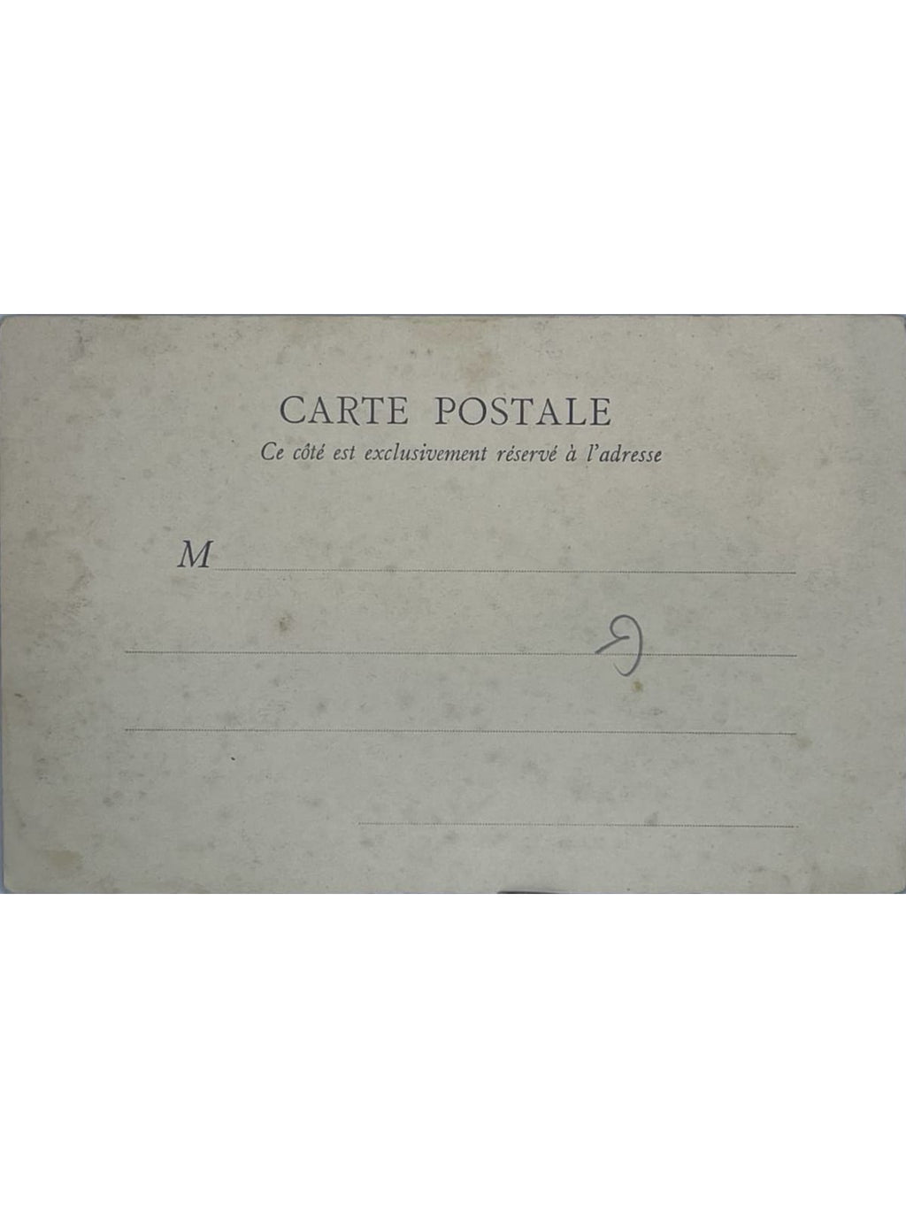 Verso de la carte postale