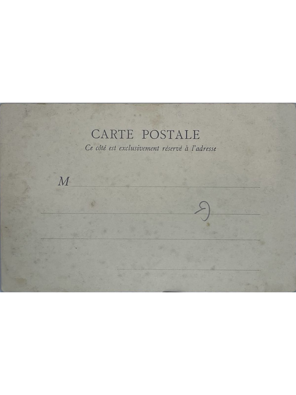 Verso de la carte postale