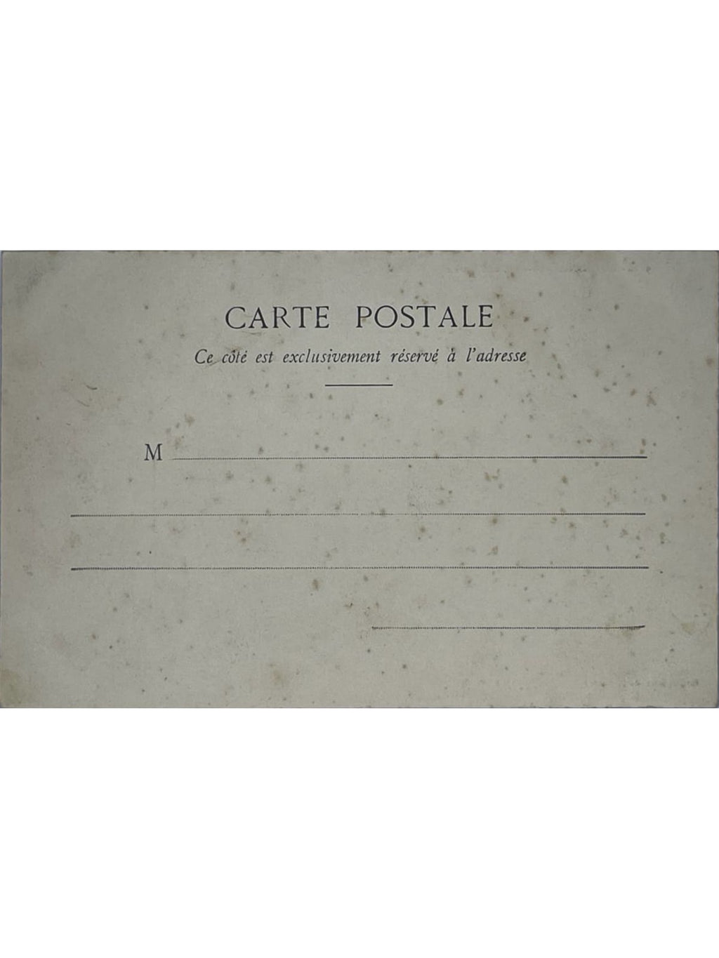 Verso de la carte postale