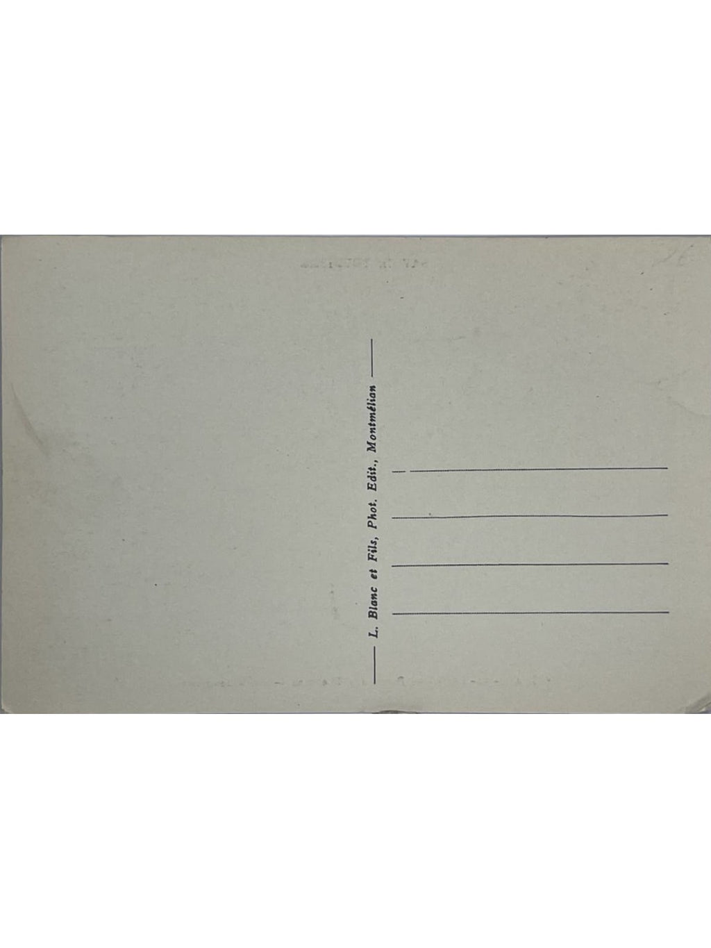 Verso de la carte postale