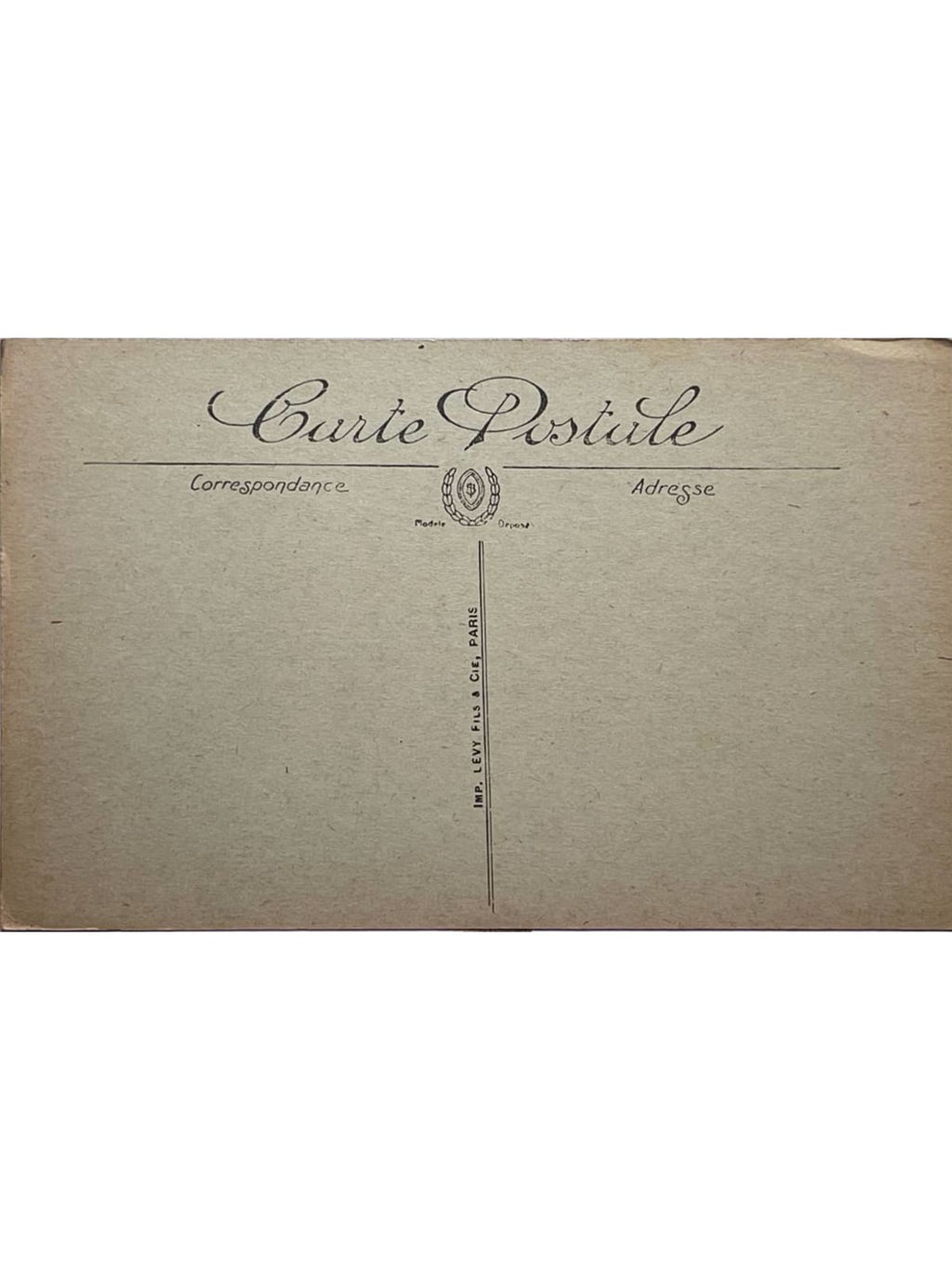 Verso de la carte postale