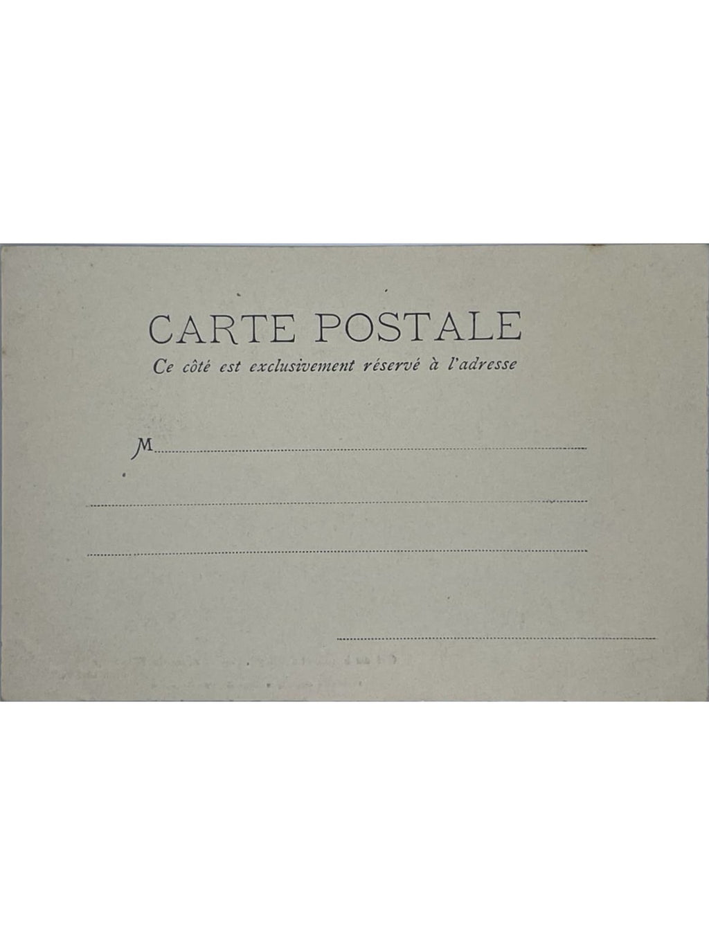 Verso de la carte postale