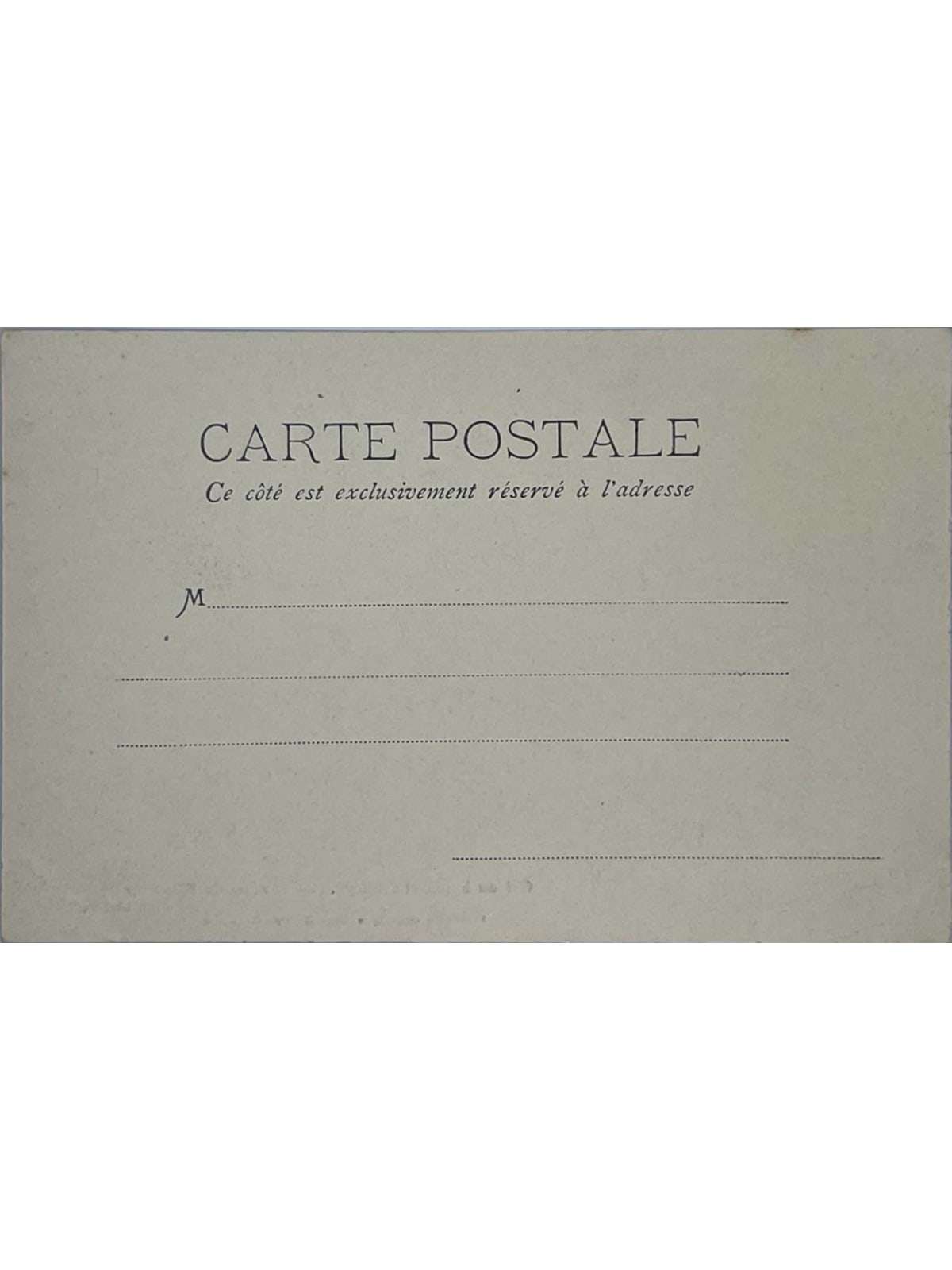 Verso de la carte postale
