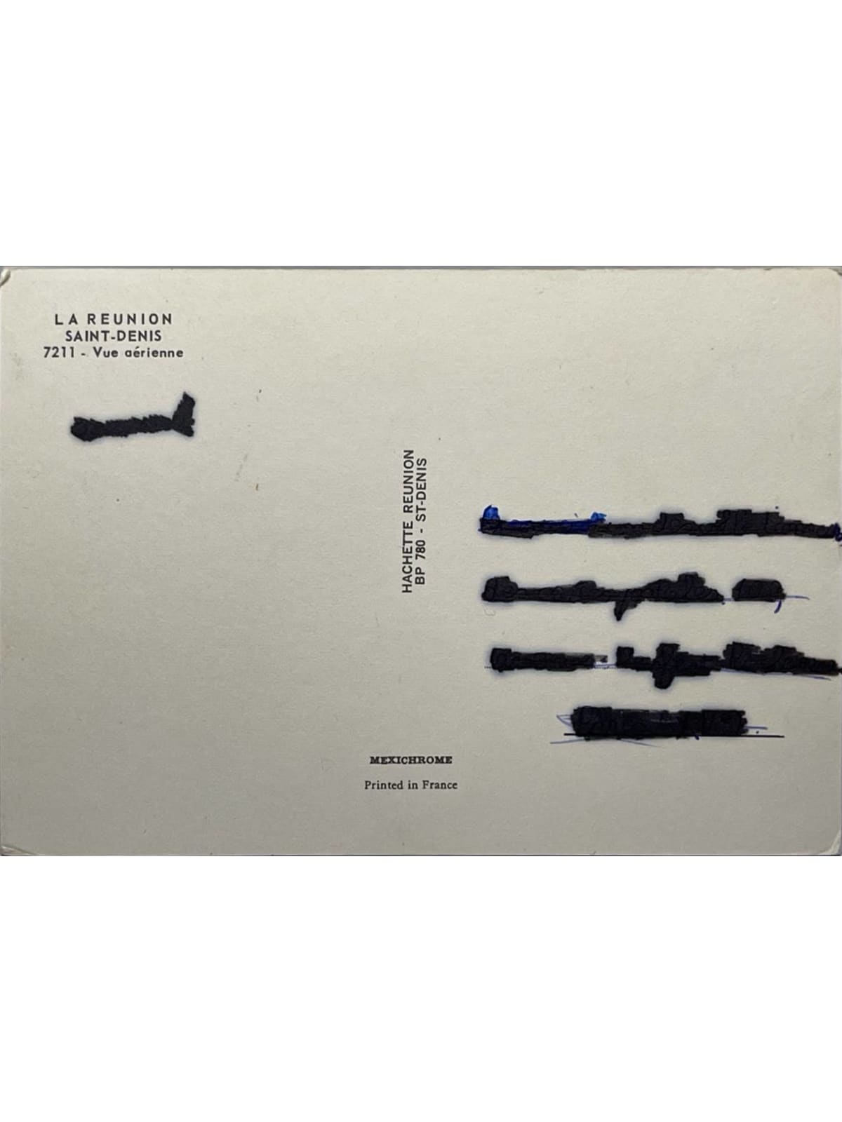 Verso de la carte postale