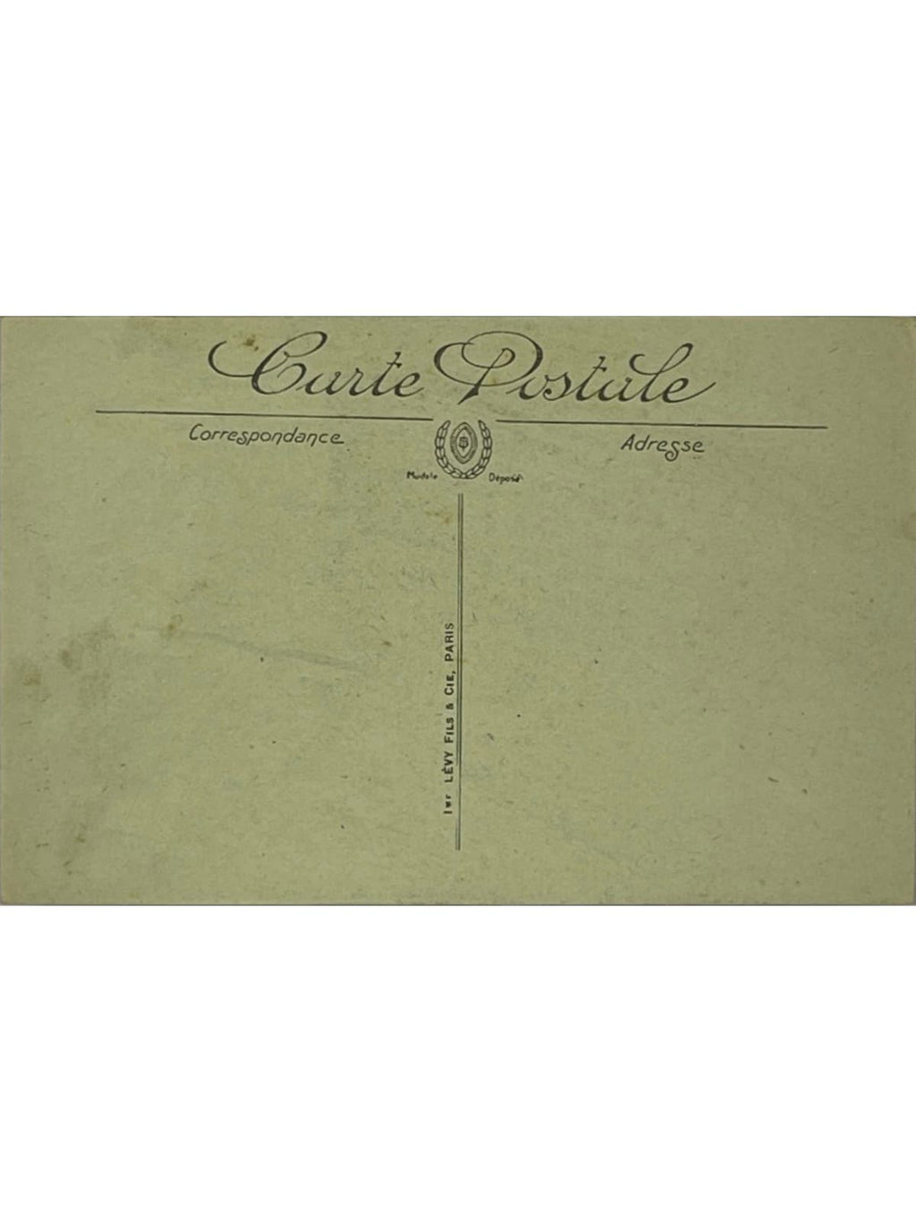 Verso de la carte postale