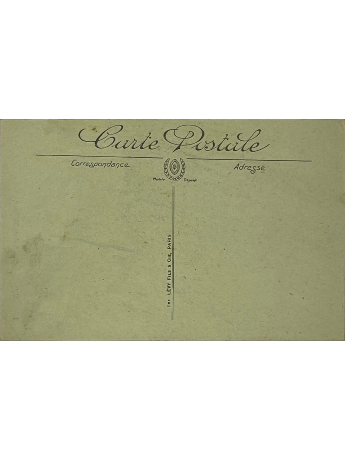 Verso de la carte postale