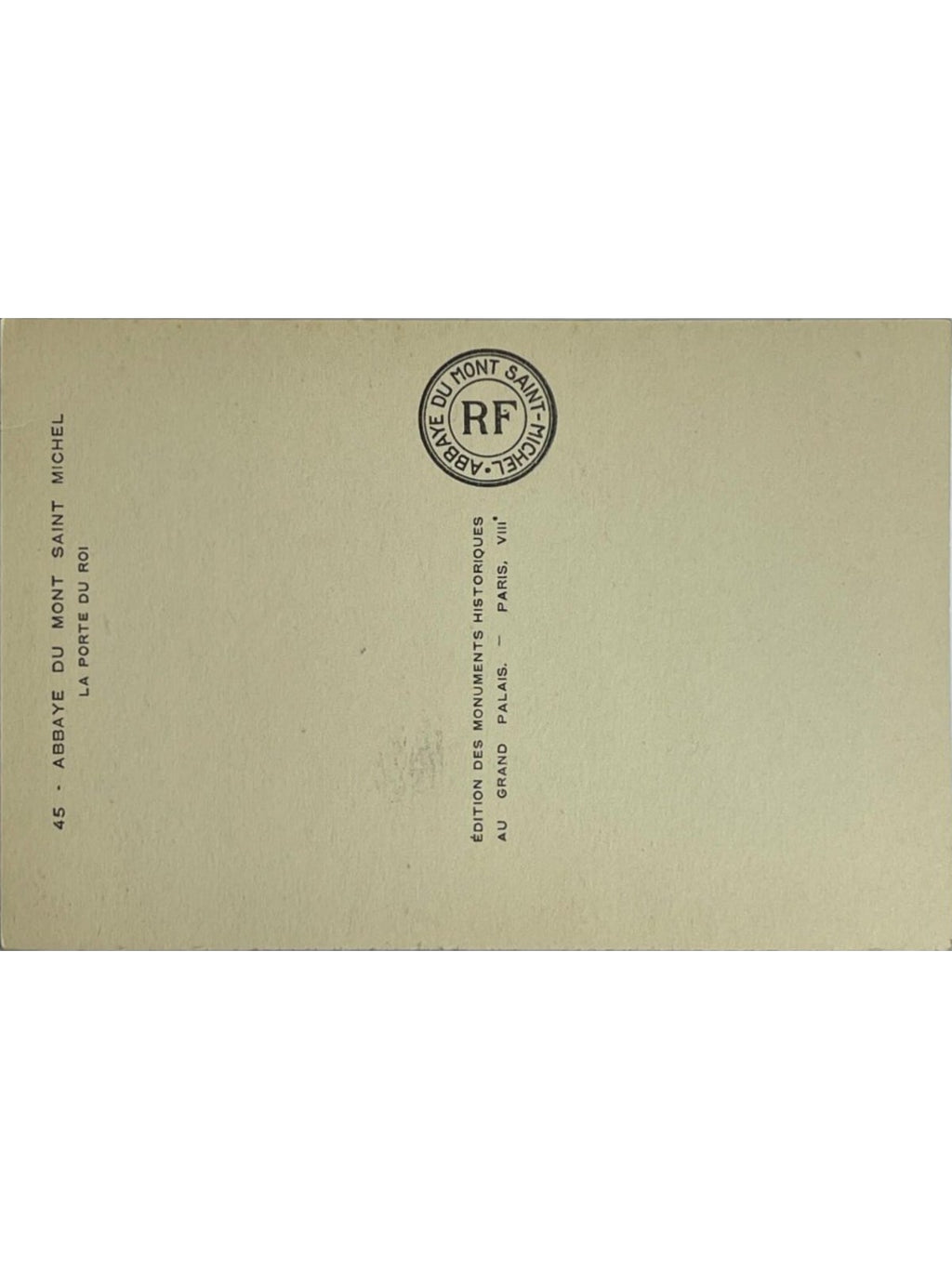 Verso de la carte postale